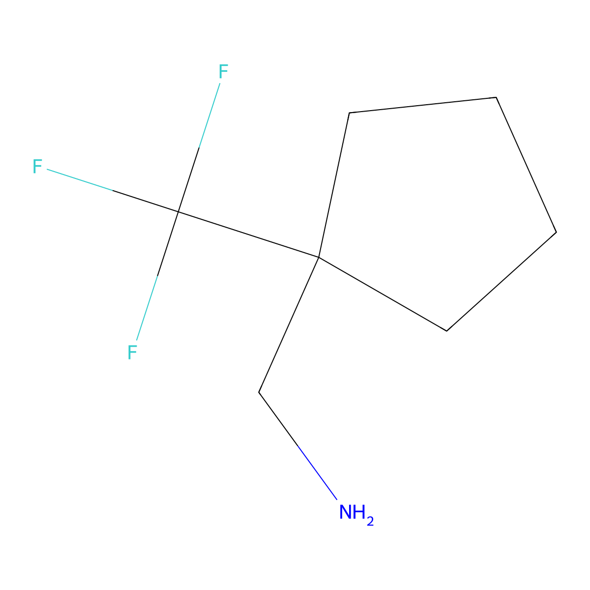 (1-(Trifluoromethyl)cyclopentyl)methanamine molecular structure, CAS 1484648-81-8