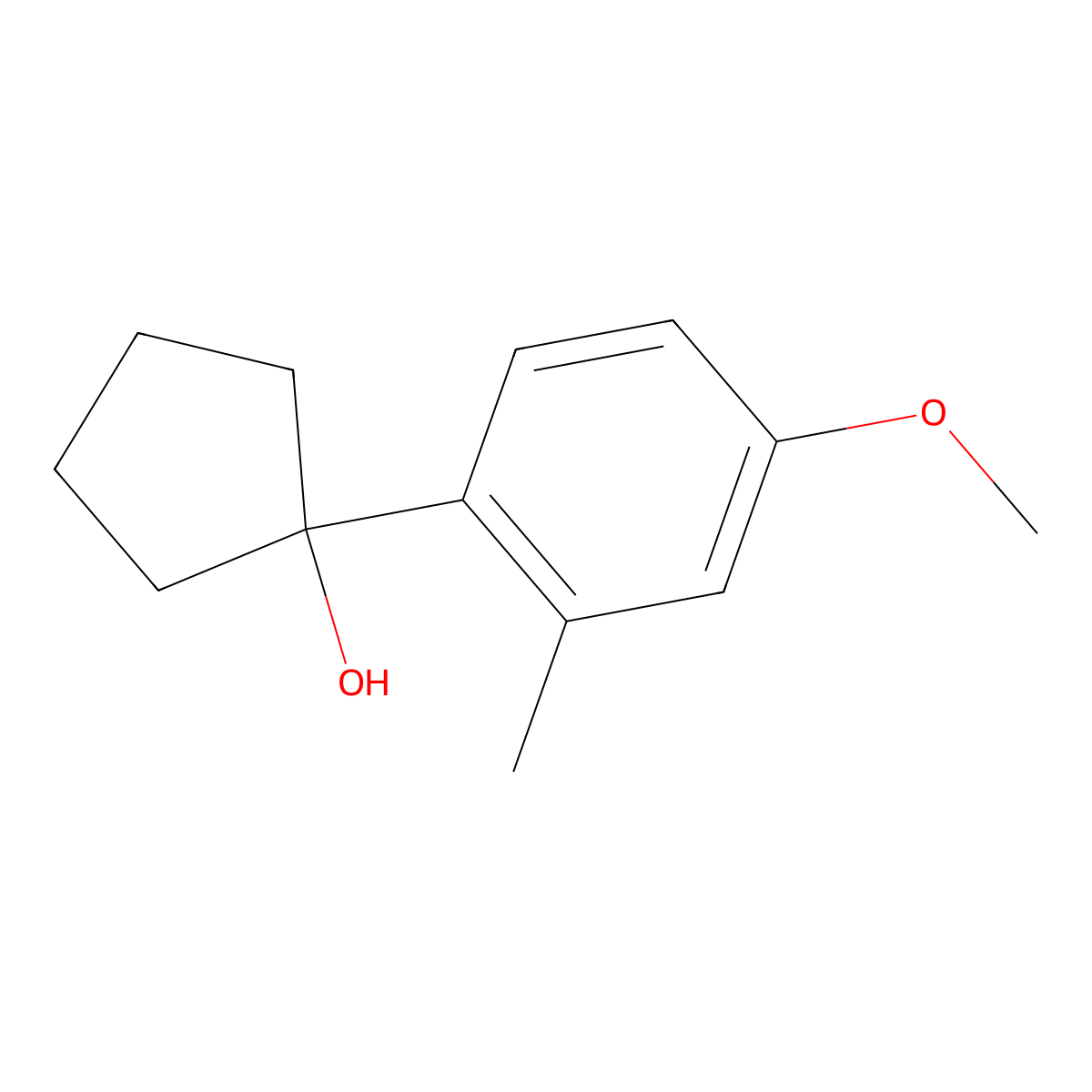 1-(4-Methoxy-2-methylphenyl)cyclopentanol molecular structure, CAS 1484650-52-3