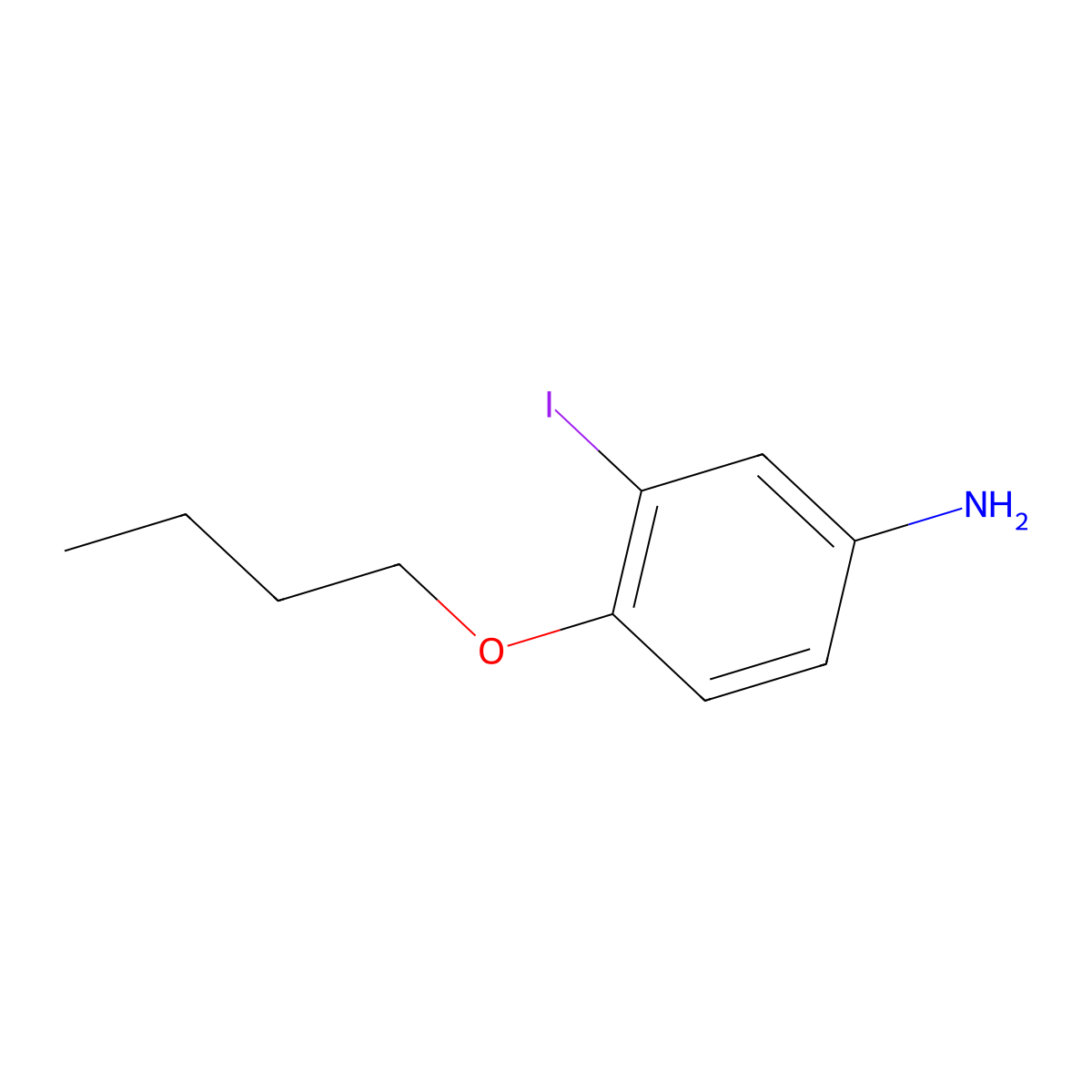 4-Butoxy-3-iodoaniline molecular structure, CAS 1484654-79-6