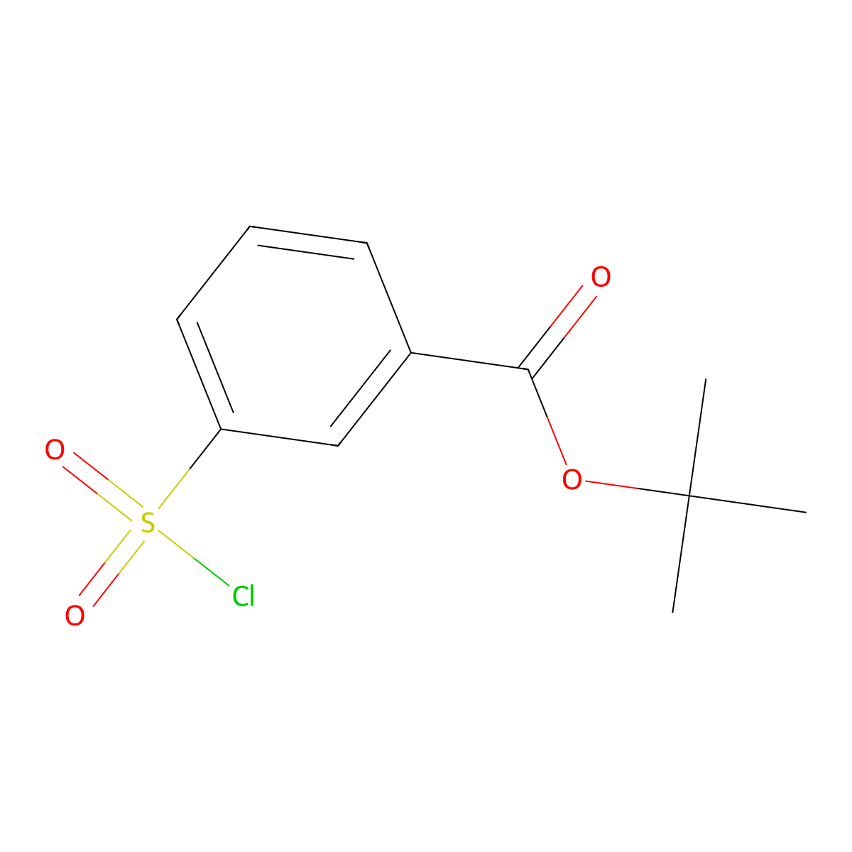 Tert-butyl 3-(chlorosulfonyl)benzoate molecular structure, CAS 1484705-23-8
