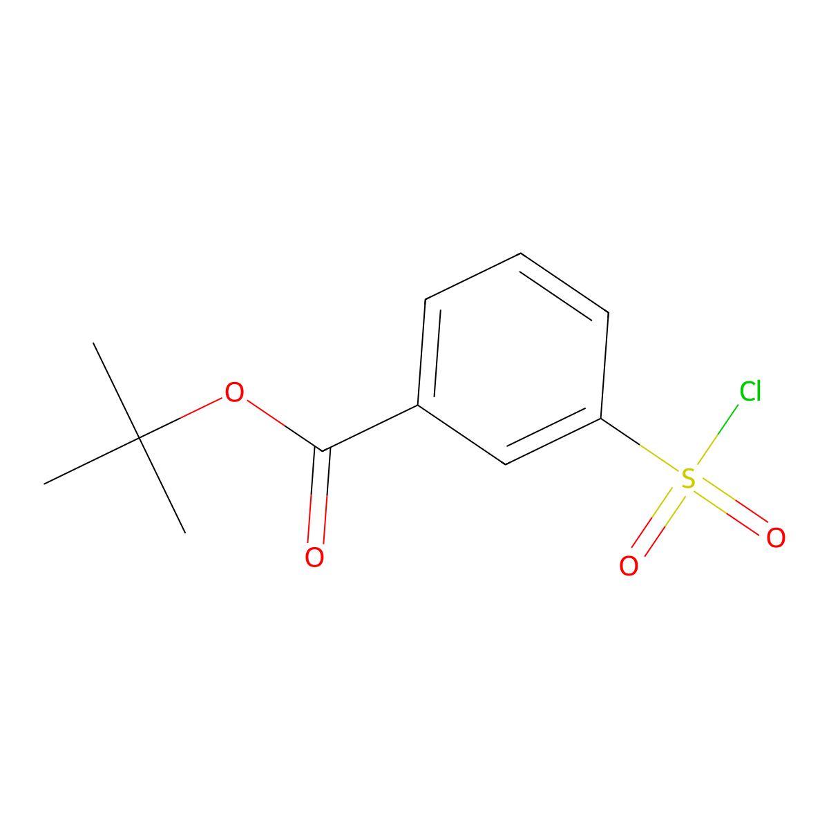 Tert-butyl 3-(chlorosulfonyl)benzoate molecular structure, CAS 1484705-23-8