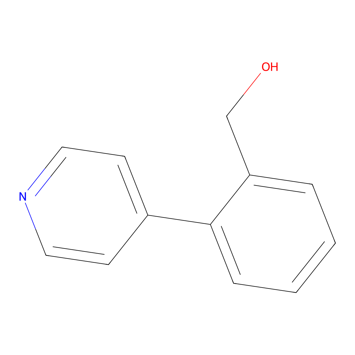 (2-(Pyridin-4-yl)phenyl)methanol molecular structure, CAS 148471-65-2