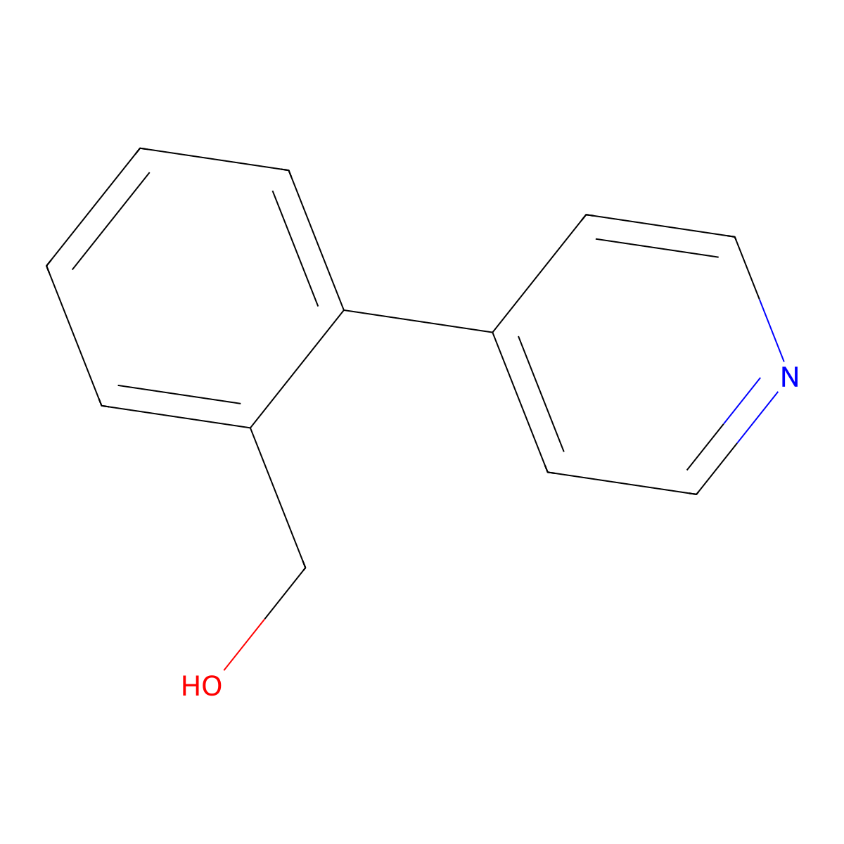 (2-(Pyridin-4-yl)phenyl)methanol molecular structure, CAS 148471-65-2