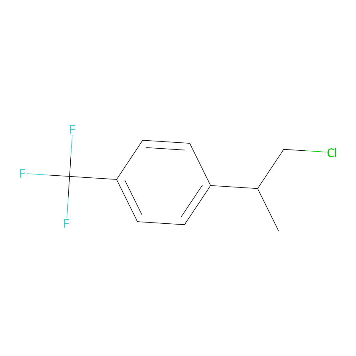1-(1-Chloropropan-2-yl)-4-(trifluoromethyl)benzene molecular structure, CAS 1484741-35-6