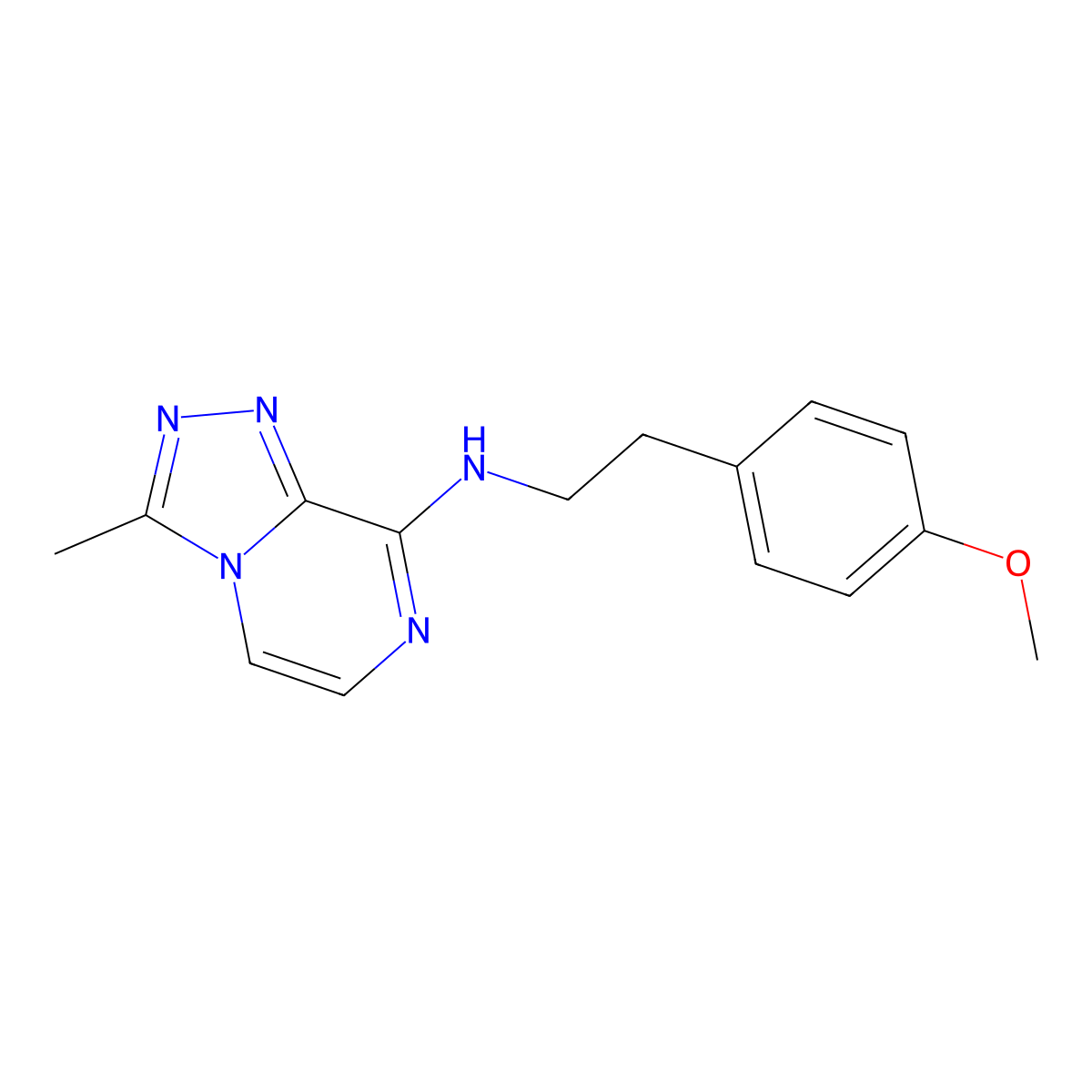 N-[2-(4-methoxyphenyl)ethyl]-3-methyl-[1,2,4]triazolo[4,3-a]pyrazin-8-amine molecular structure, CAS 1484743-62-5
