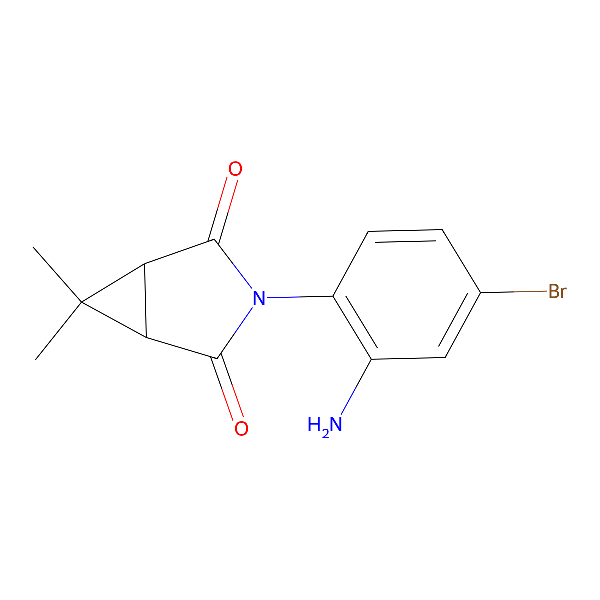 3-(2-Amino-4-bromophenyl)-6,6-dimethyl-3-azabicyclo[3.1.0]hexane-2,4-dion+ molecular structure, CAS 1484752-14-8