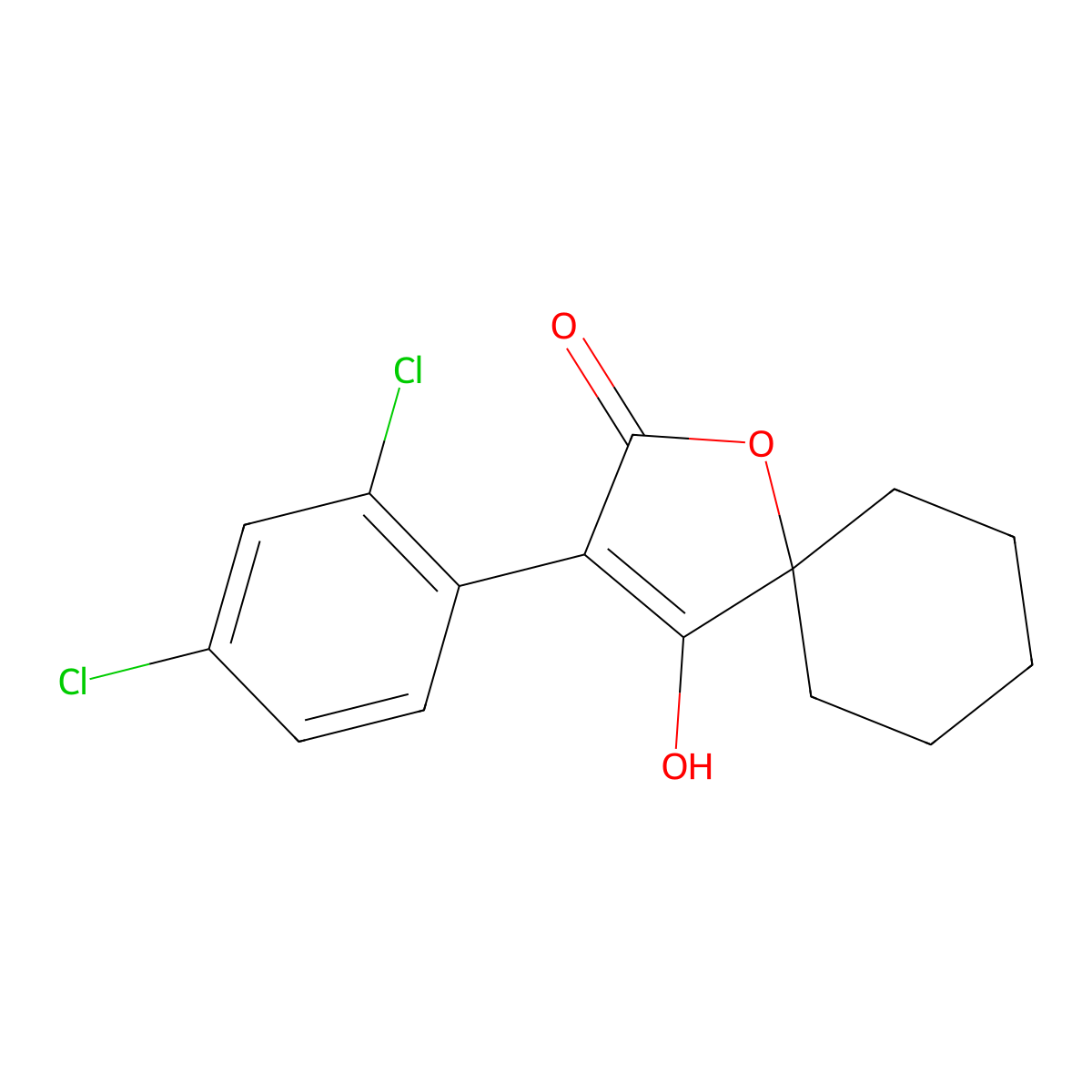 3-(2,4-Dichlorophenyl)-4-hydroxy-1-oxaspiro(4.5)dec-3-en-2-one molecular structure, CAS 148476-22-6