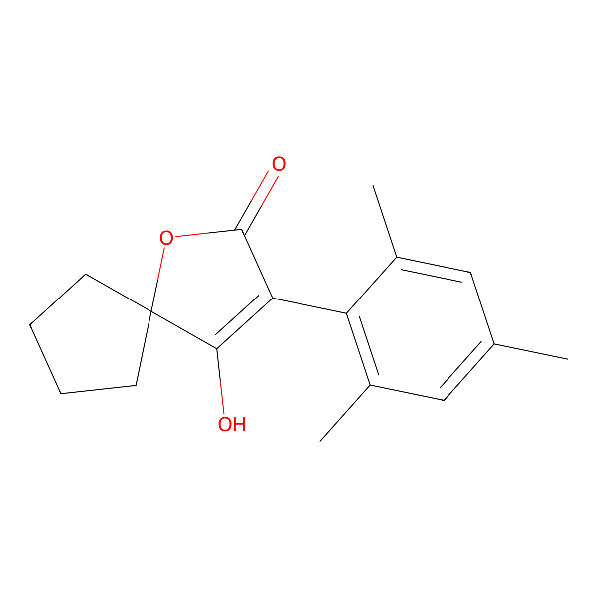 4-Hydroxy-3-mesityl-1-oxaspiro[4.4]non-3-en-2-one molecular structure, CAS 148476-30-6