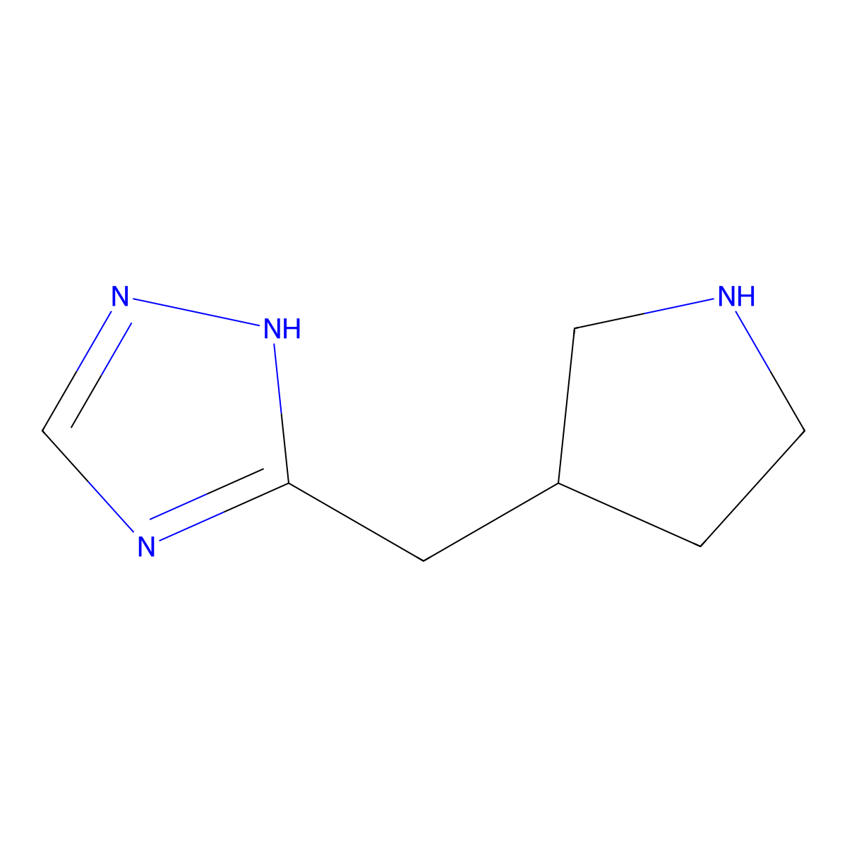 3-(pyrrolidin-3-ylmethyl)-1H-1,2,4-triazole molecular structure, CAS 1484773-50-3
