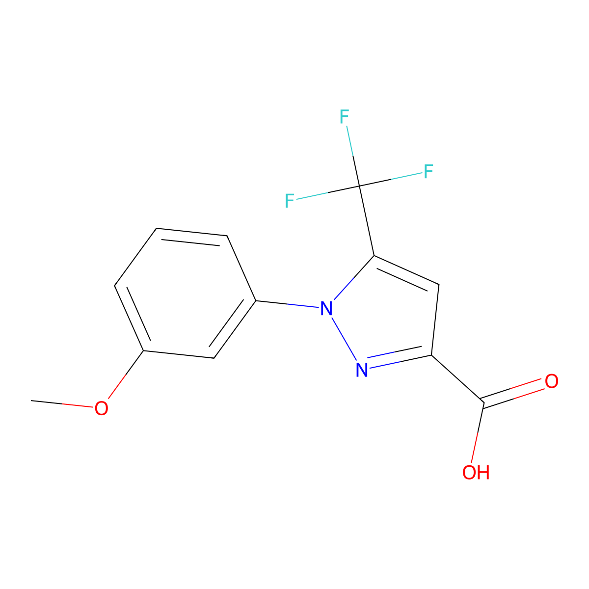 1-(3-Methoxyphenyl)-5-(trifluoromethyl)-1H-pyrazole-3-carboxylic acid molecular structure, CAS 1484783-19-8