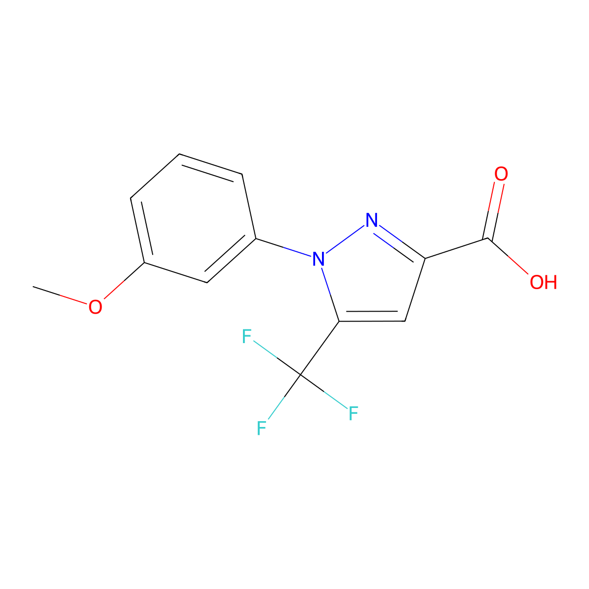 1-(3-Methoxyphenyl)-5-(trifluoromethyl)-1H-pyrazole-3-carboxylic acid molecular structure, CAS 1484783-19-8