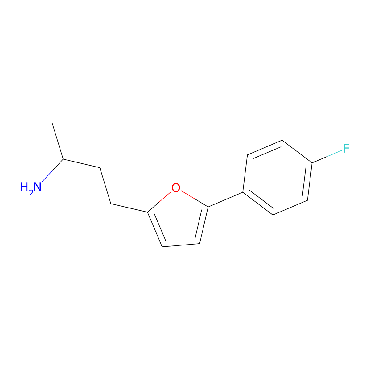 4-(5-(4-Fluorophenyl)furan-2-yl)butan-2-amine molecular structure, CAS 1484787-94-1