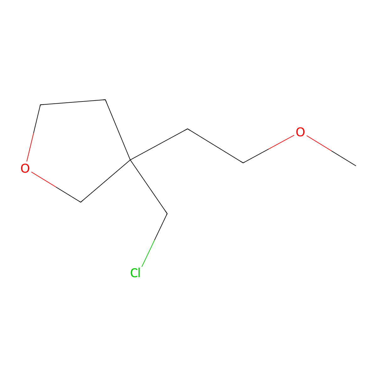 3-(Chloromethyl)-3-(2-methoxyethyl)oxolane molecular structure, CAS 1484801-95-7