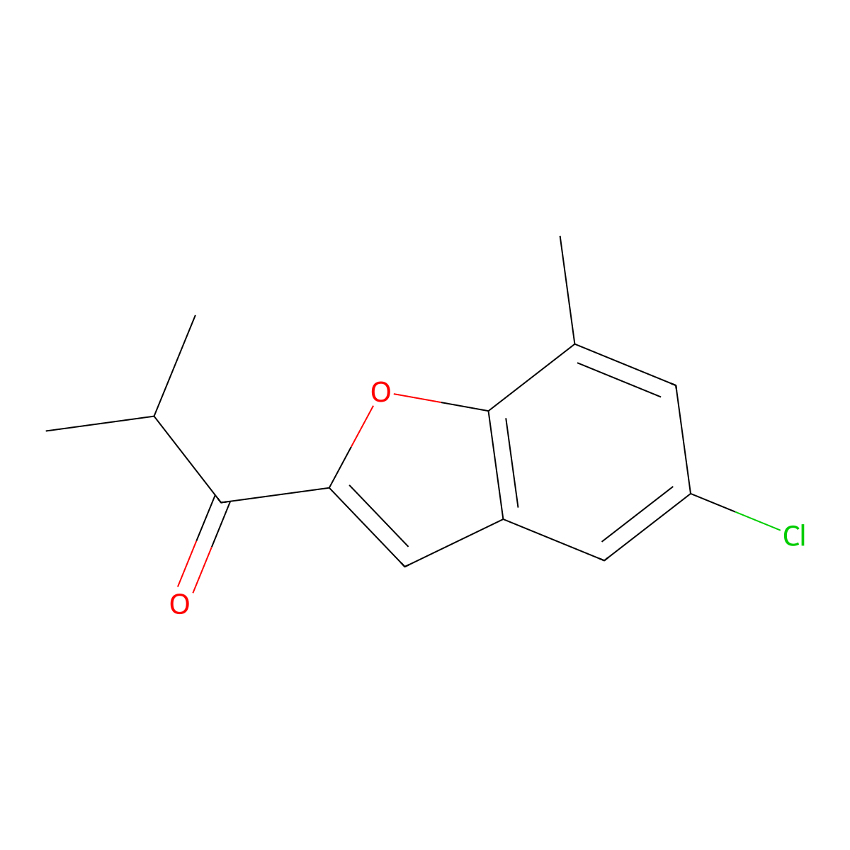 1-(5-Chloro-7-methylbenzofuran-2-yl)-2-methylpropan-1-one molecular structure, CAS 1484814-21-2