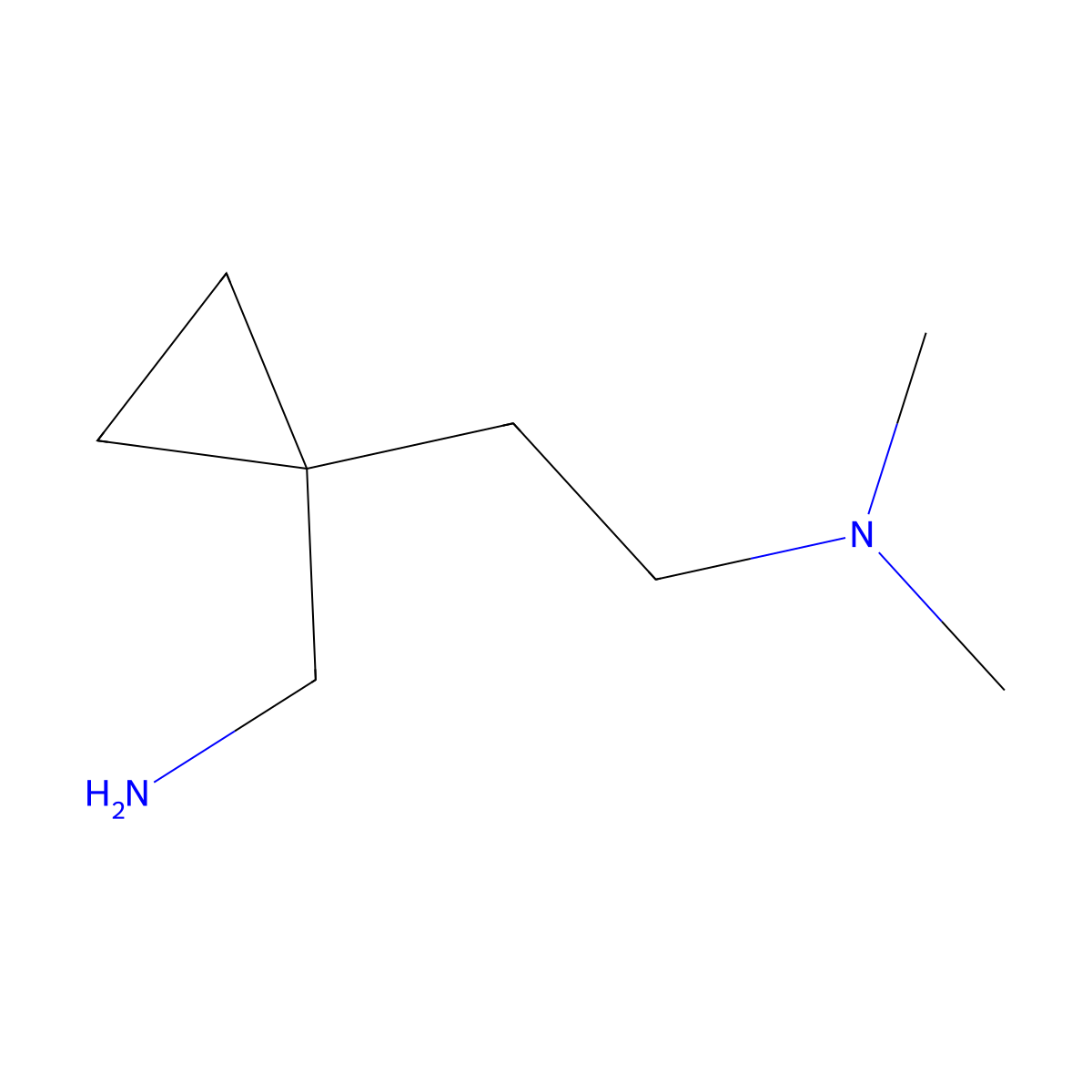 1-{1-[2-(Dimethylamino)ethyl]cyclopropyl}methanamine molecular structure, CAS 1484824-04-5