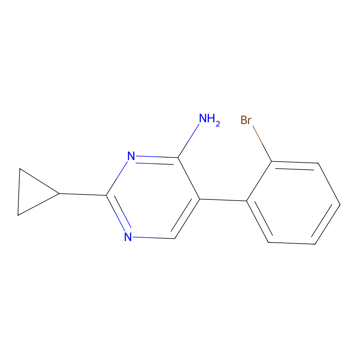 5-(2-Bromophenyl)-2-cyclopropylpyrimidin-4-amine molecular structure, CAS 1484826-61-0