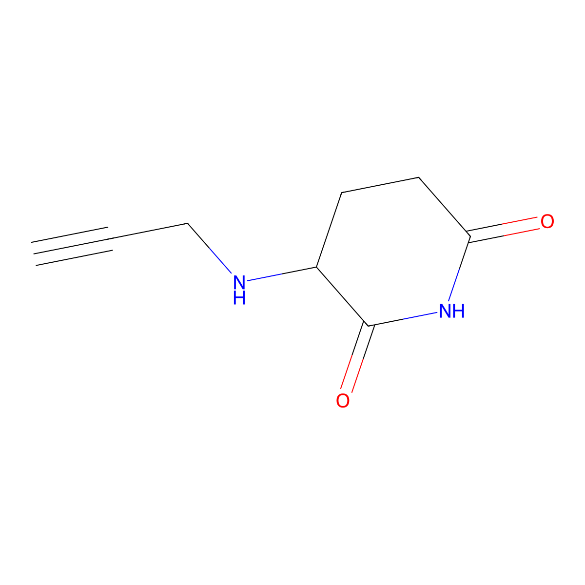 3-(Prop-2-yn-1-ylamino)piperidine-2,6-dione molecular structure, CAS 1484829-93-7