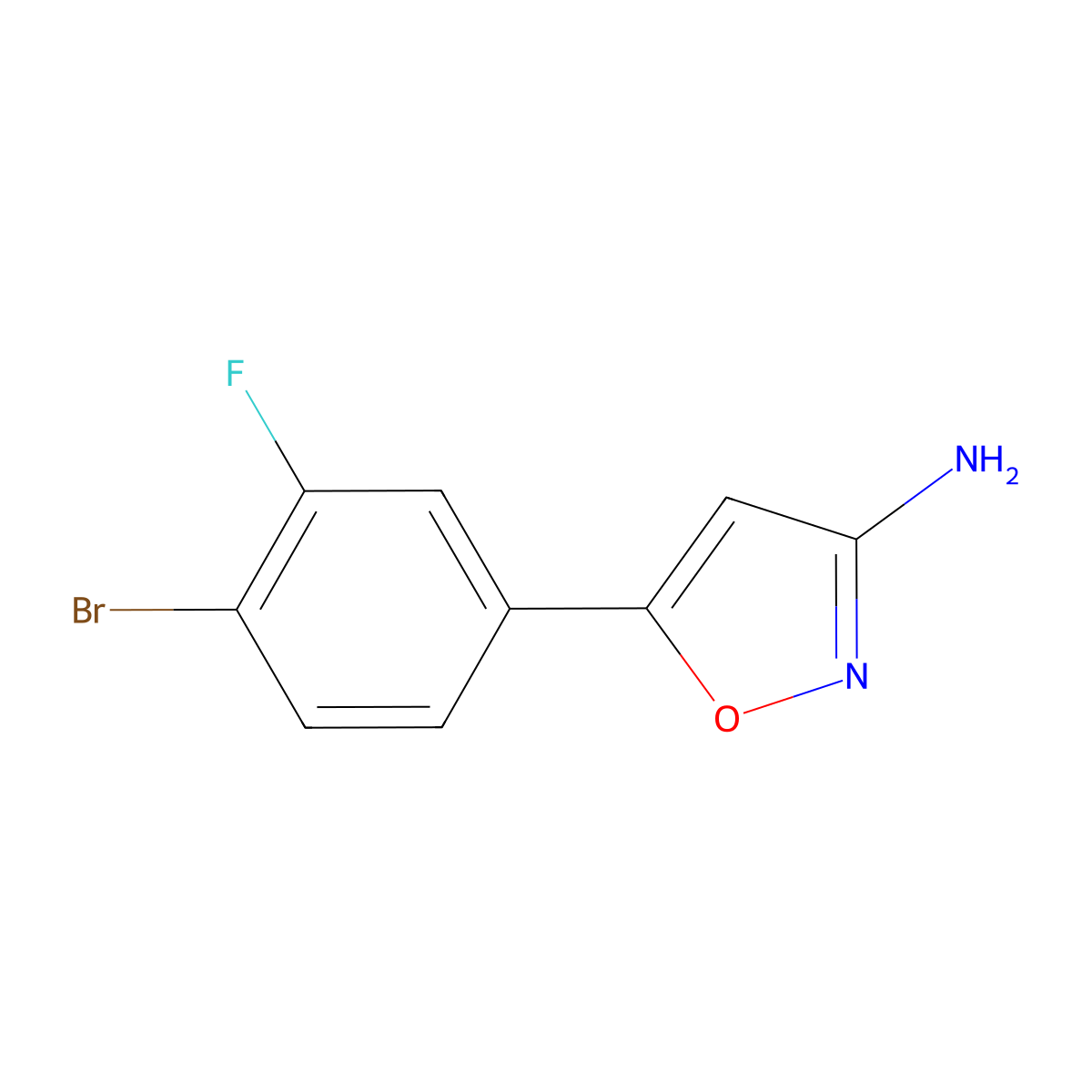 5-(4-Bromo-3-fluorophenyl)isoxazol-3-amine molecular structure, CAS 1484857-77-3