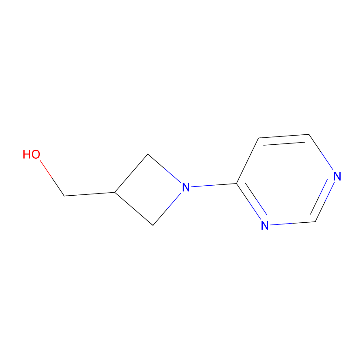(1-(Pyrimidin-4-yl)azetidin-3-yl)methanol molecular structure, CAS 1484880-44-5