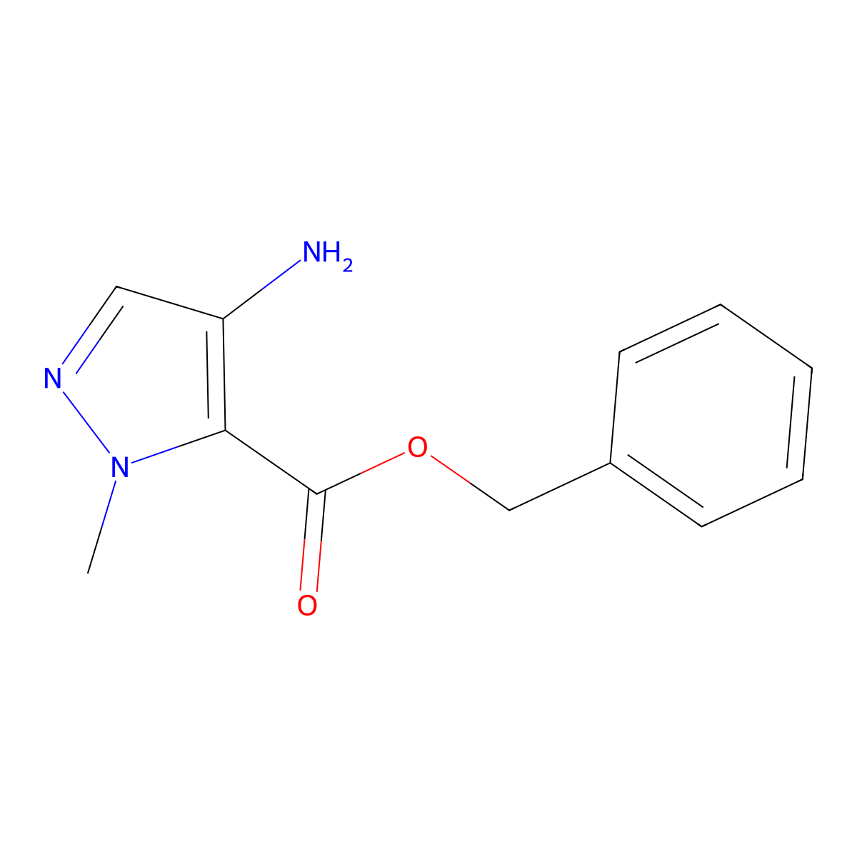 Benzyl 4-amino-1-methyl-1H-pyrazole-5-carboxylate molecular structure, CAS 1484885-48-4