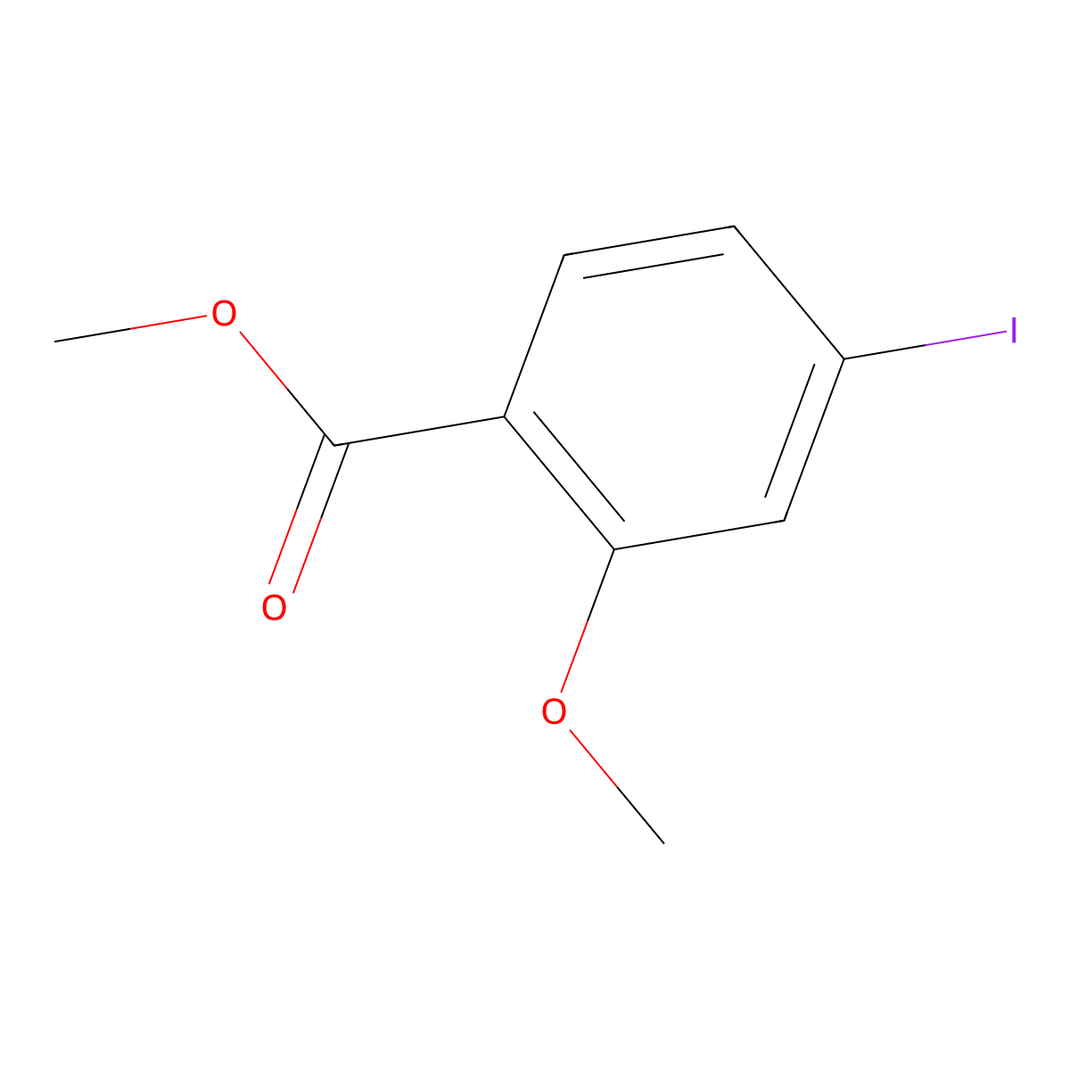 Benzoic acid, 4-iodo-2-methoxy-, methyl ester molecular structure, CAS 148490-97-5