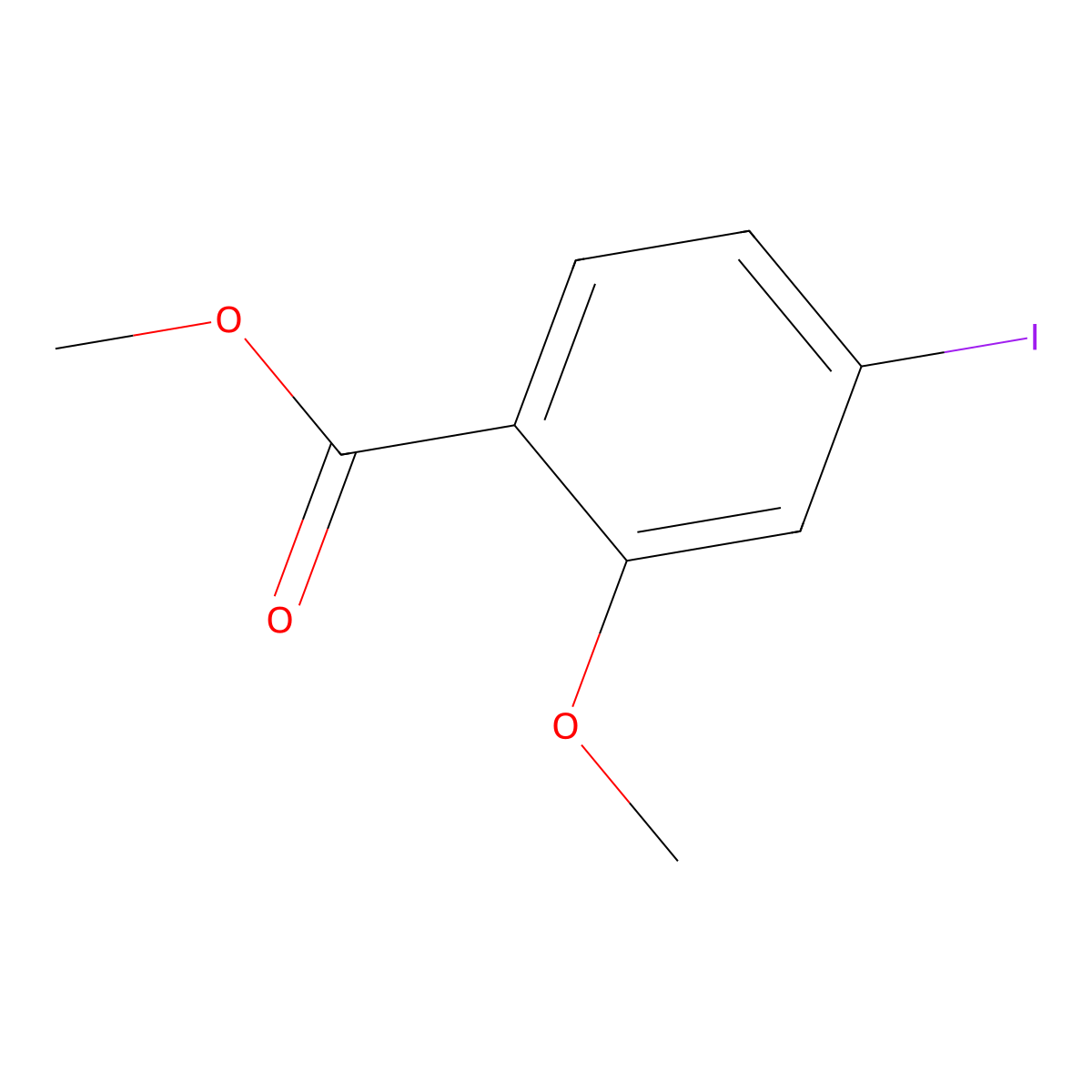 Benzoic acid, 4-iodo-2-methoxy-, methyl ester molecular structure, CAS 148490-97-5
