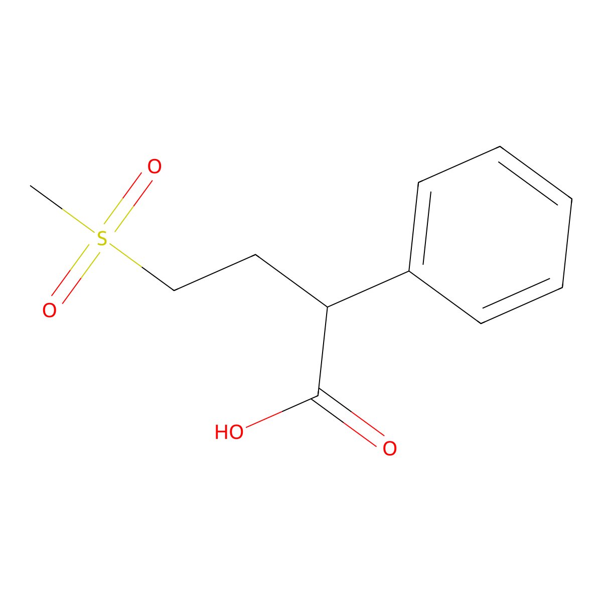 4-Methanesulfonyl-2-phenylbutanoic acid molecular structure, CAS 1484901-75-8