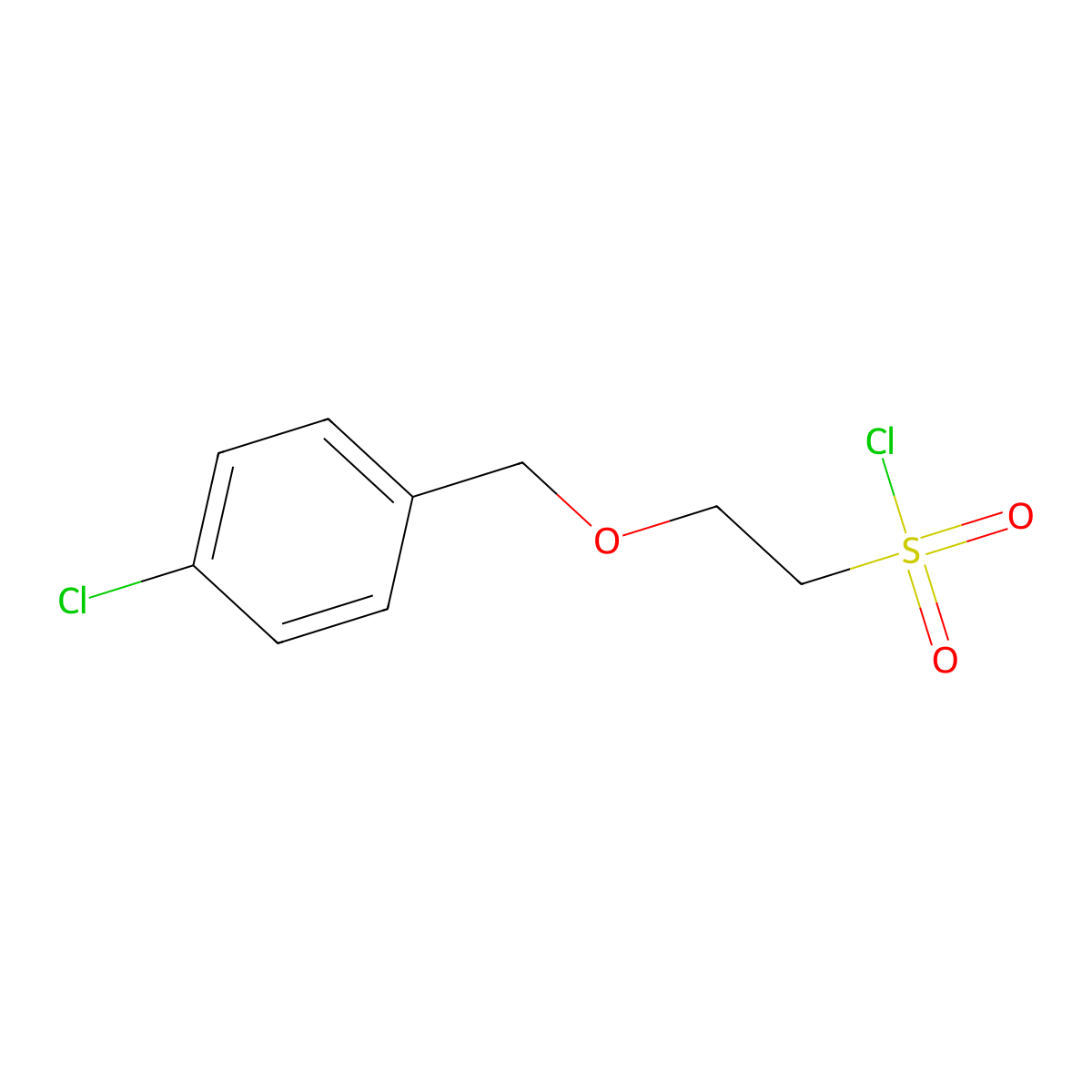 2-((4-Chlorobenzyl)oxy)ethane-1-sulfonyl chloride molecular structure, CAS 1484903-48-1