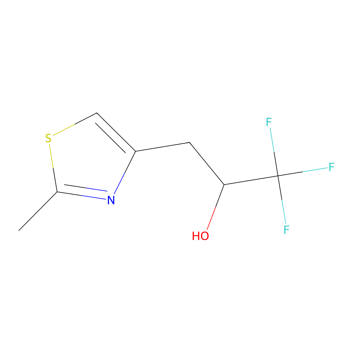 1,1,1-Trifluoro-3-(2-methylthiazol-4-yl)propan-2-ol molecular structure, CAS 1484908-71-5