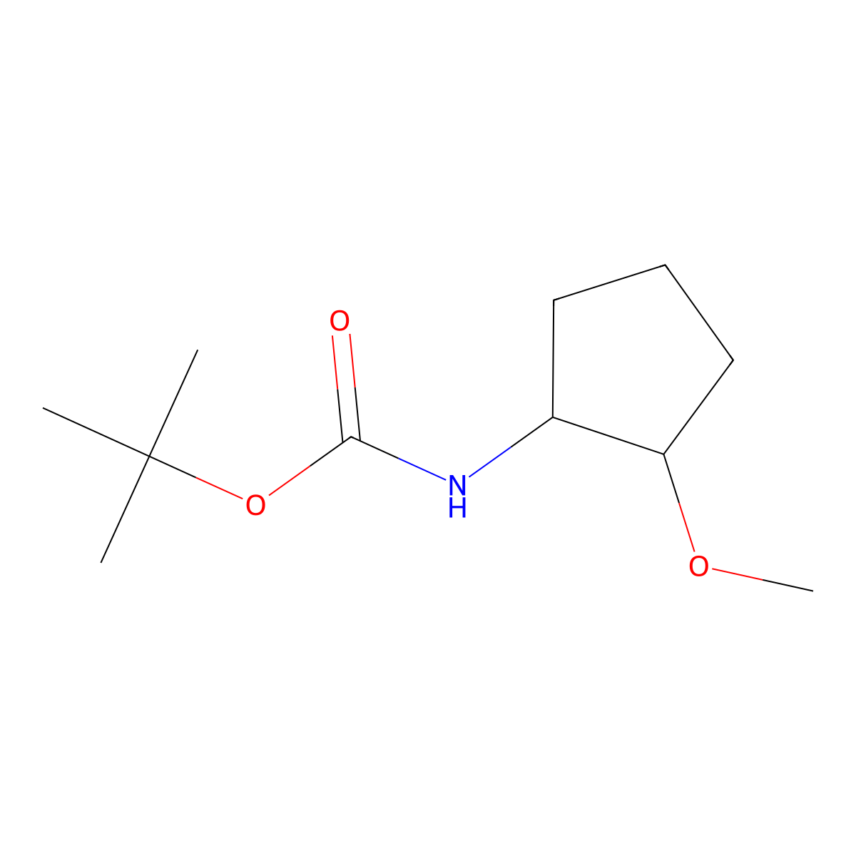 tert-butyl N-(2-methoxycyclopentyl)carbamate molecular structure, CAS 1484910-72-6