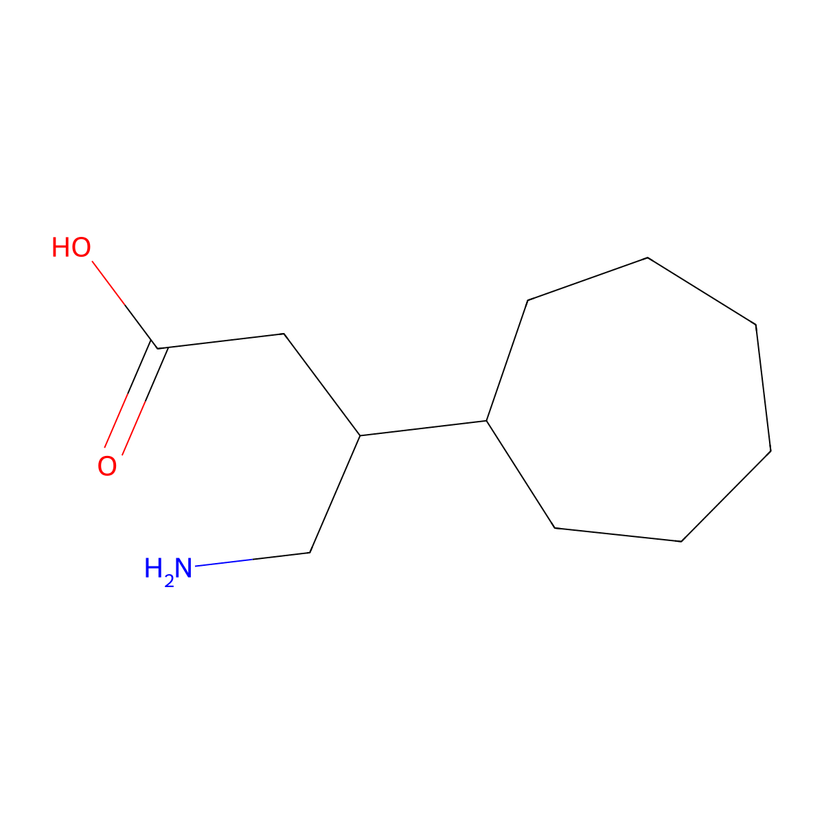 4-Amino-3-cycloheptylbutanoic acid molecular structure, CAS 1484914-10-4