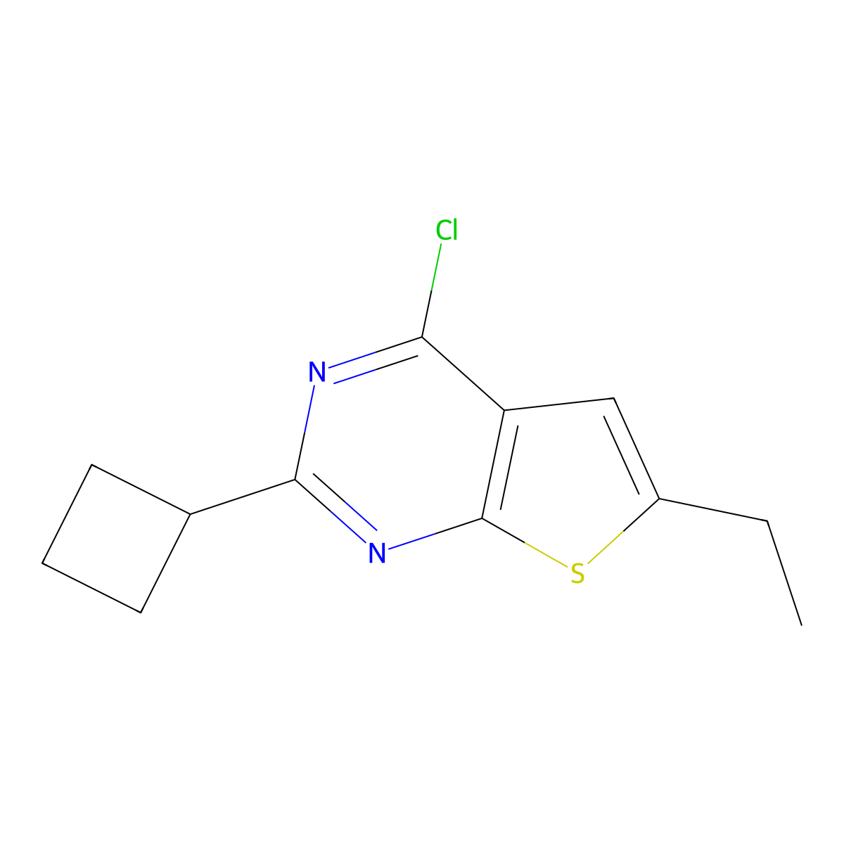 4-Chloro-2-cyclobutyl-6-ethylthieno[2,3-d]pyrimidine molecular structure, CAS 1484919-45-0