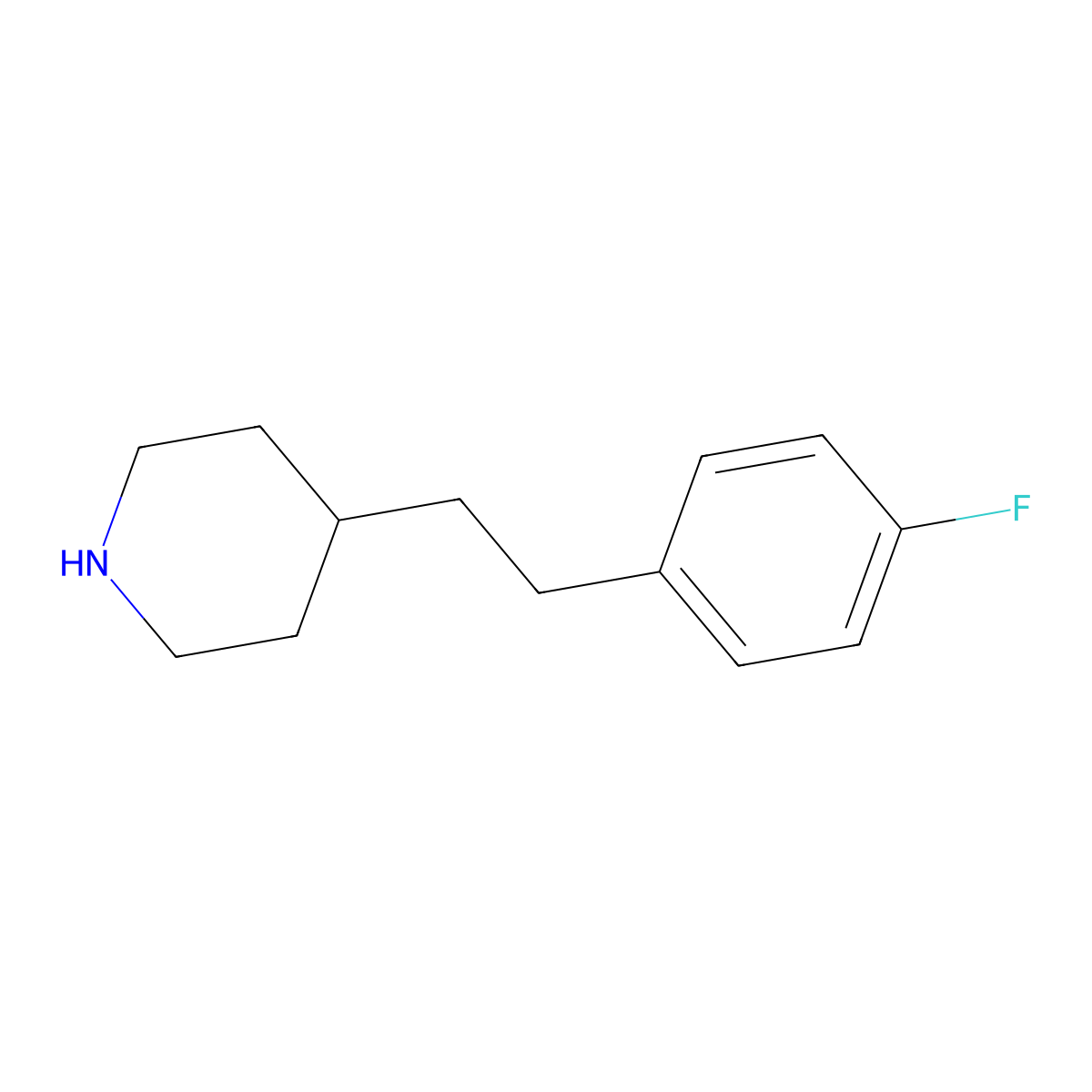 4-[2-(4-Fluorophenyl)ethyl]piperidine molecular structure, CAS 148492-11-9
