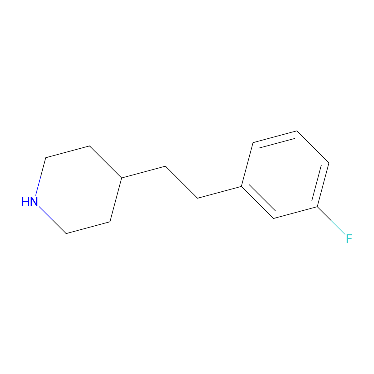 4-[2-(3-Fluorophenyl)ethyl]piperidine molecular structure, CAS 148492-14-2