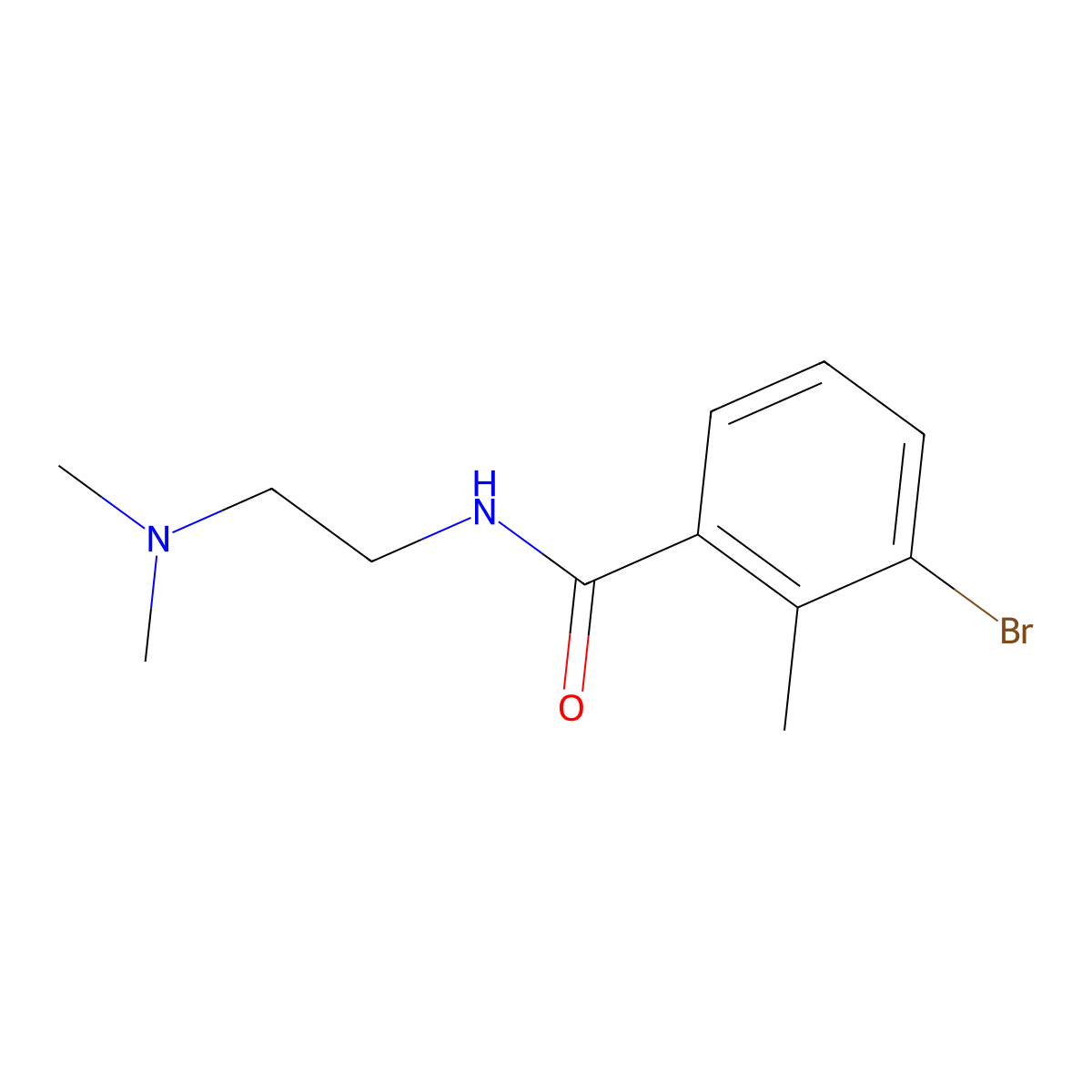3-bromo-N-(2-(dimethylamino)ethyl)-2-methylbenzamide molecular structure, CAS 1484921-29-0