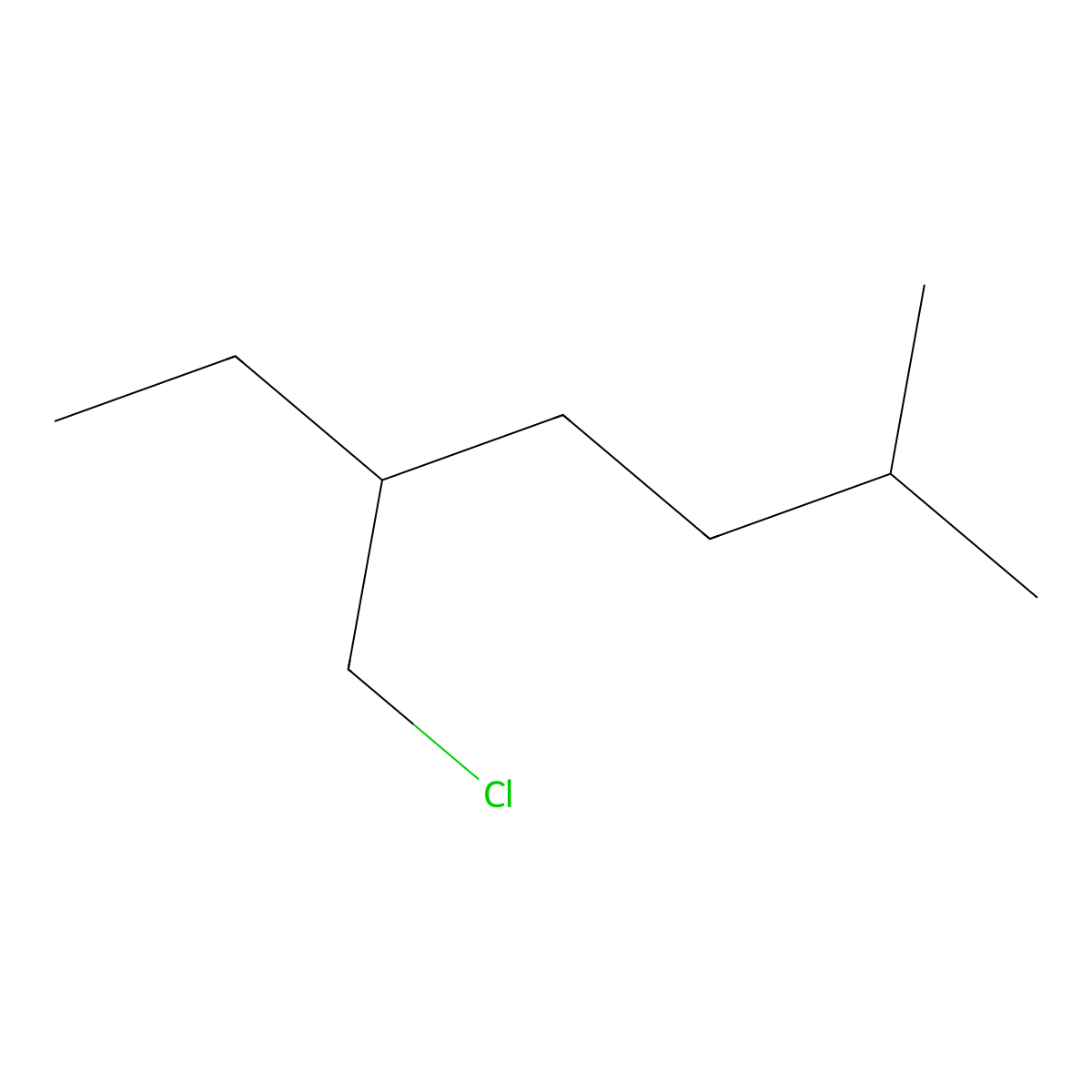 5-(Chloromethyl)-2-methylheptane molecular structure, CAS 1484923-00-3