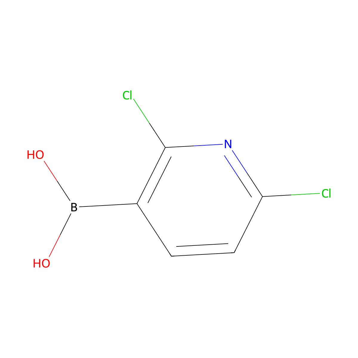 2,6-Dichloropyridine-3-boronic acid molecular structure, CAS 148493-34-9