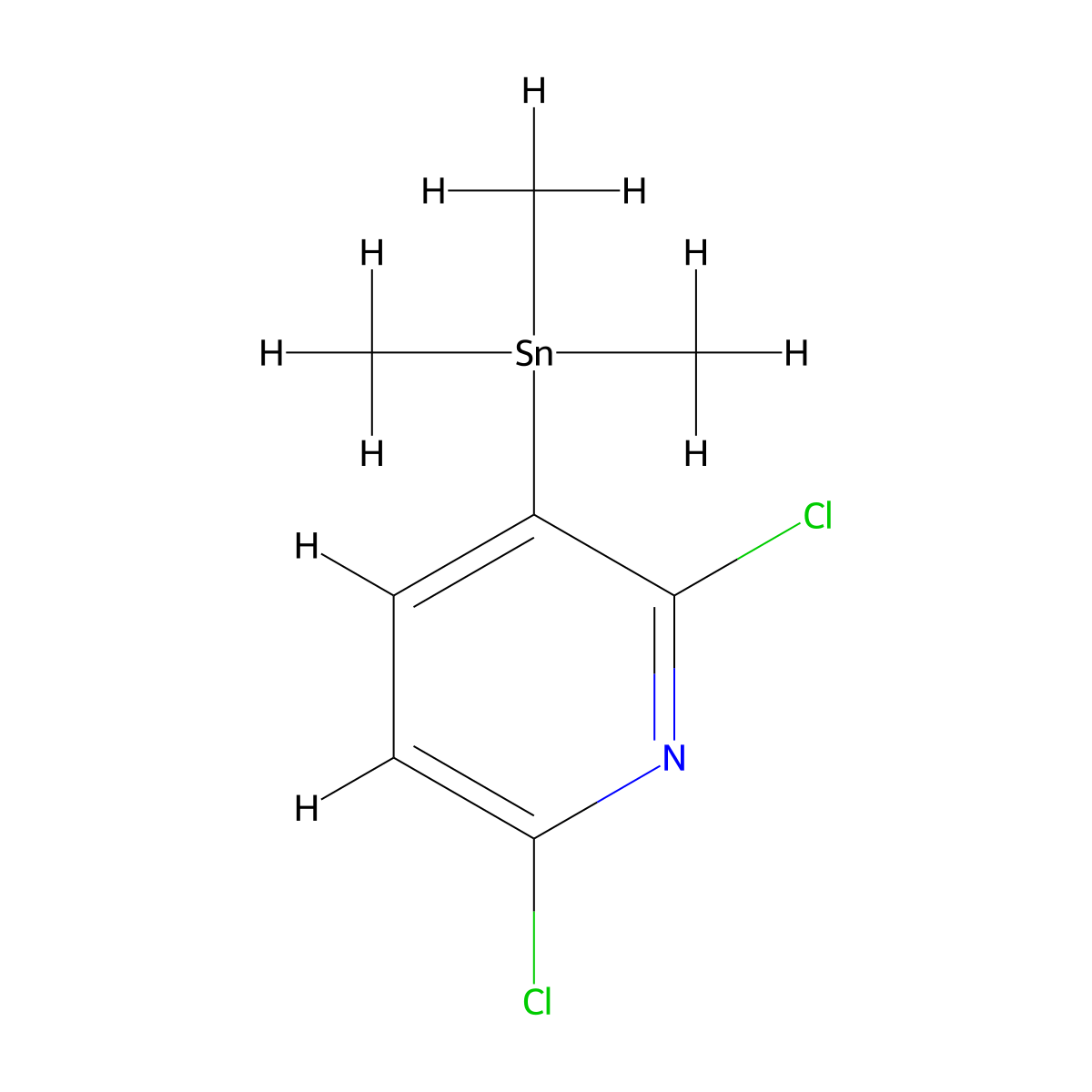 2,6-Dichloro-3-(trimethylstannyl)pyridine molecular structure, CAS 148493-35-0