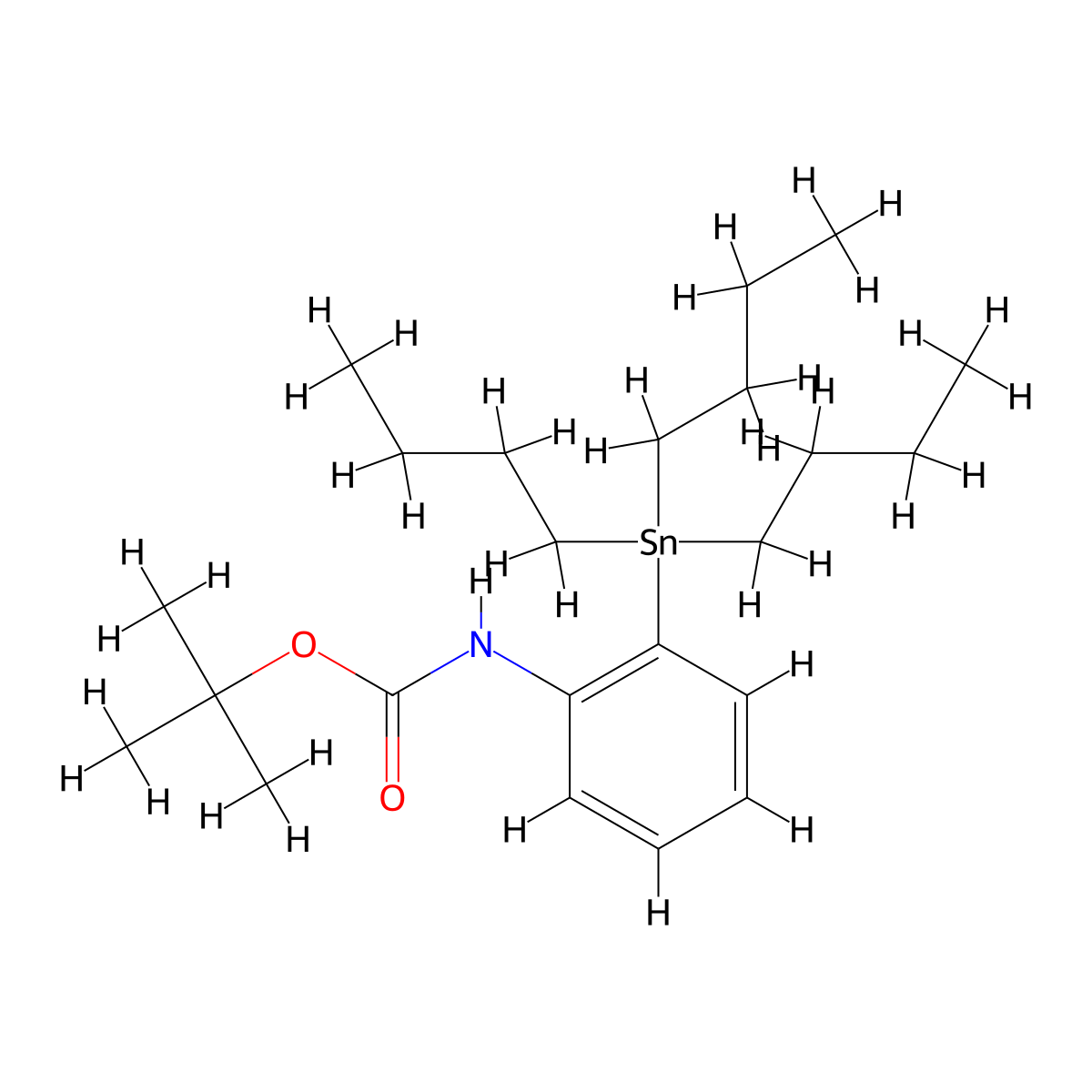 Carbamic acid, [2-(tributylstannyl)phenyl]-, 1,1-dimethylethyl ester molecular structure, CAS 148493-54-3