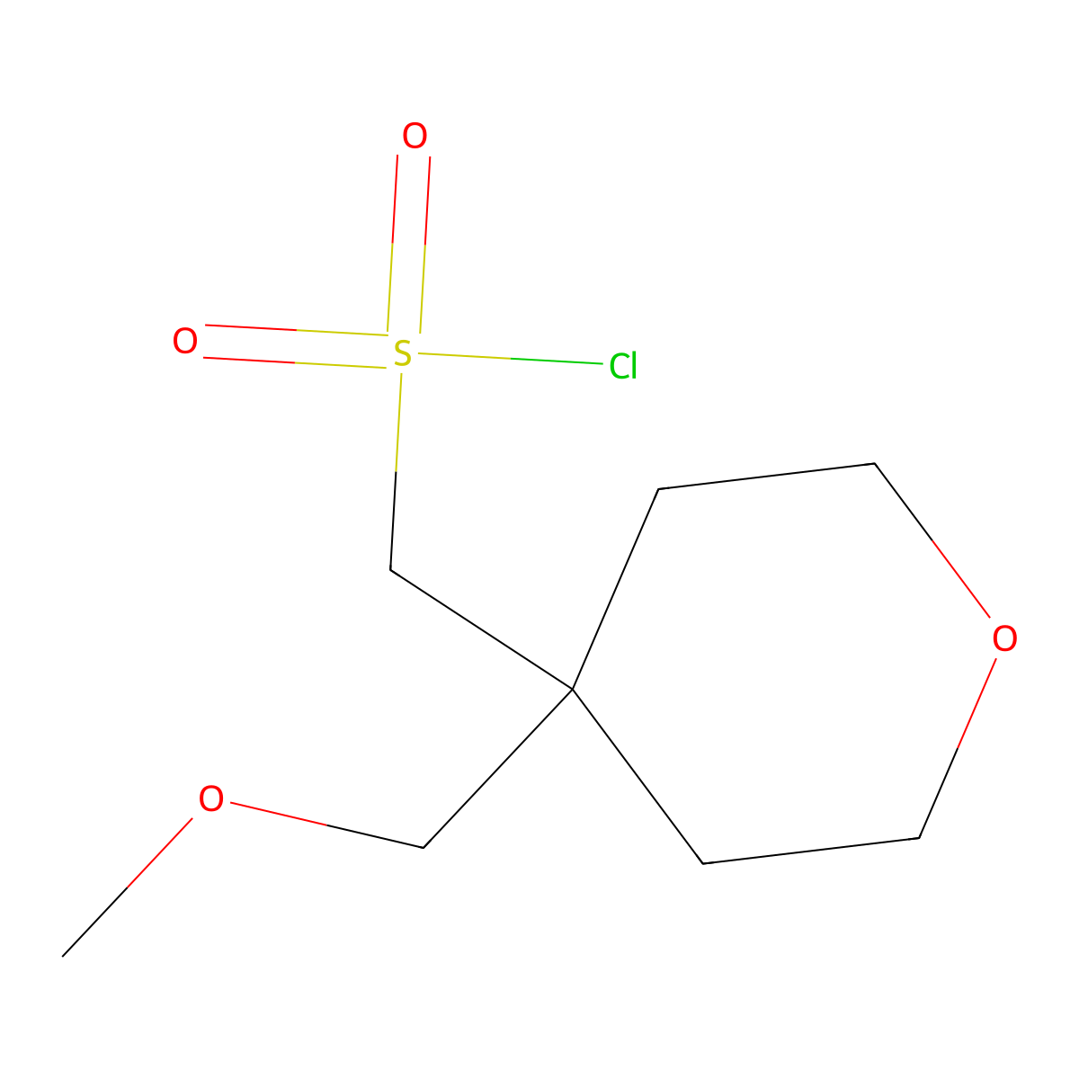 [4-(Methoxymethyl)oxan-4-yl]methanesulfonylchloride molecular structure, CAS 1484954-88-2
