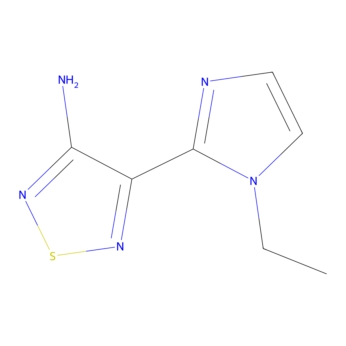 4-(1-Ethyl-1h-imidazol-2-yl)-1,2,5-thiadiazol-3-amine molecular structure, CAS 1484970-39-9