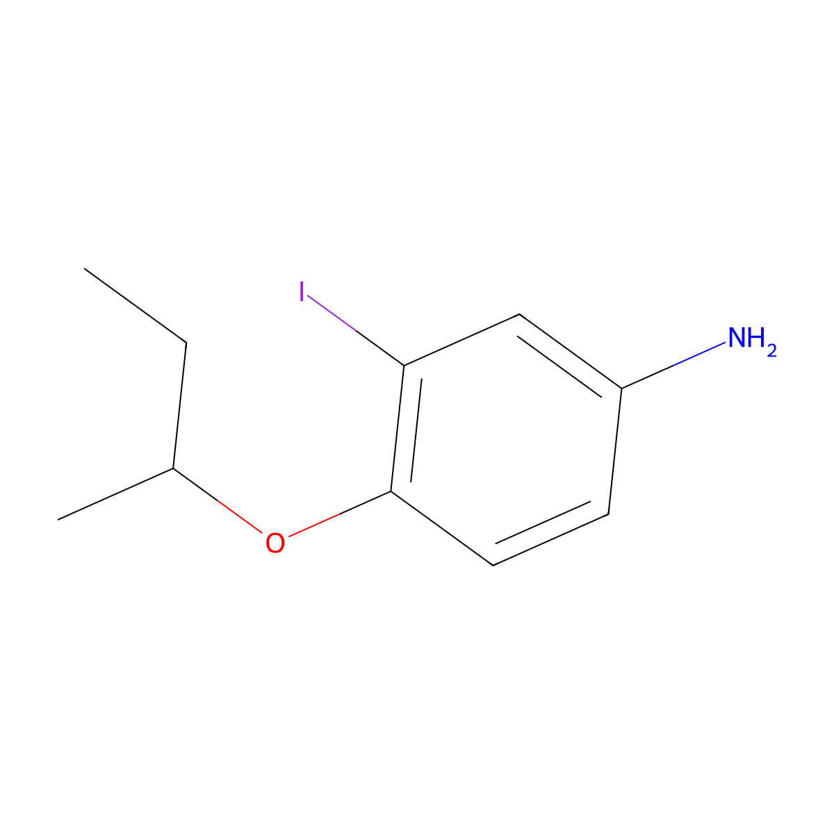 4-(Butan-2-yloxy)-3-iodoaniline molecular structure, CAS 1484972-36-2
