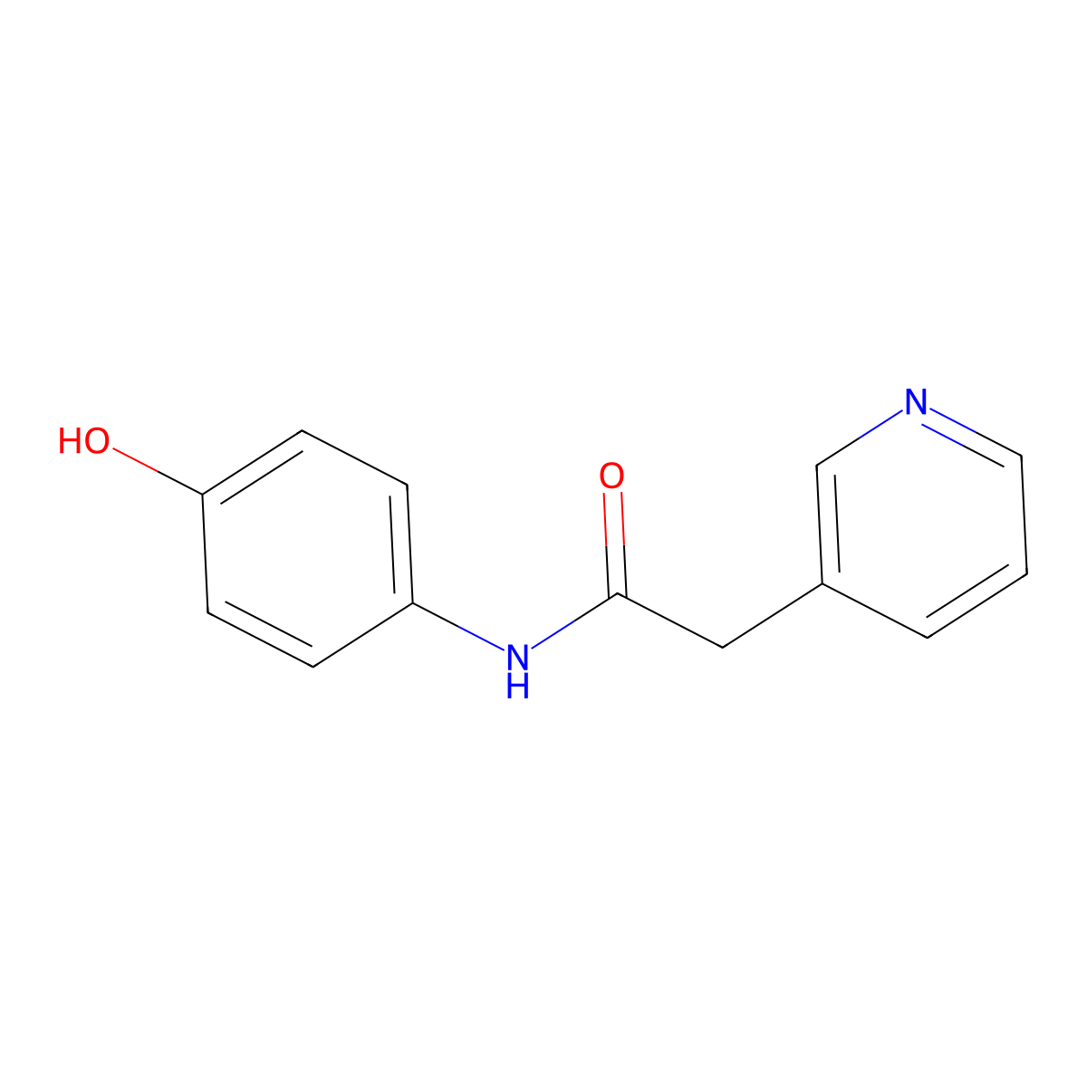 N-(4-hydroxyphenyl)-2-(pyridin-3-yl)acetamide molecular structure, CAS 1484975-37-2