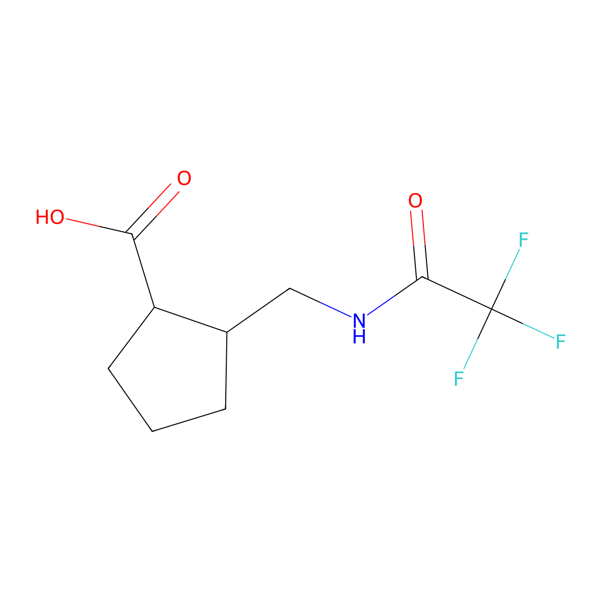 2-[(Trifluoroacetamido)methyl]cyclopentane-1-carboxylic acid molecular structure, CAS 1484978-14-4