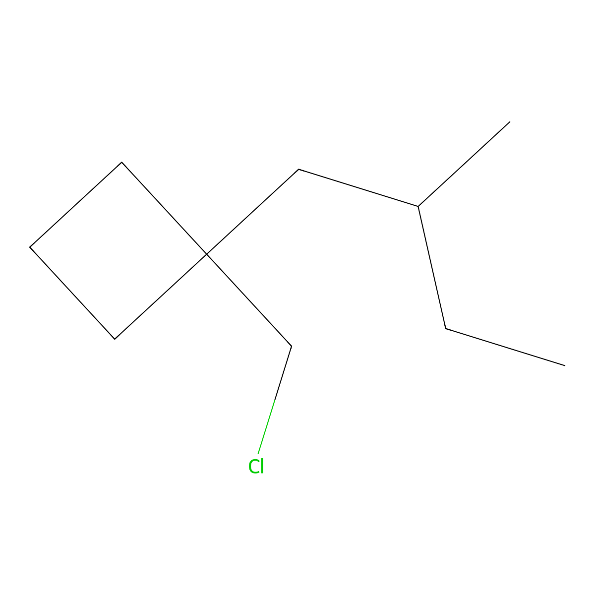 1-(Chloromethyl)-1-(2-methylbutyl)cyclobutane molecular structure, CAS 1484986-42-6