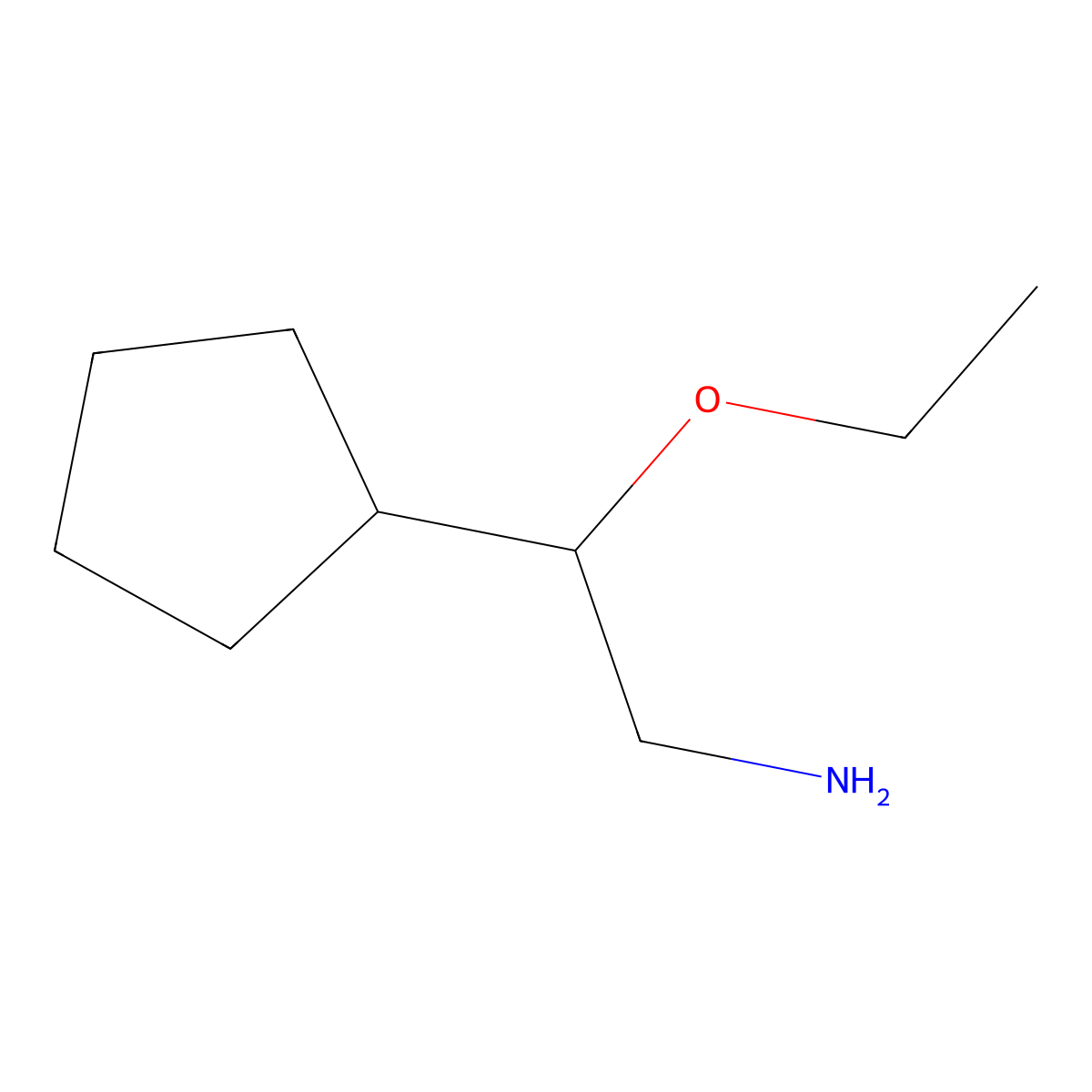 2-Cyclopentyl-2-ethoxyethan-1-amine molecular structure, CAS 1484988-59-1
