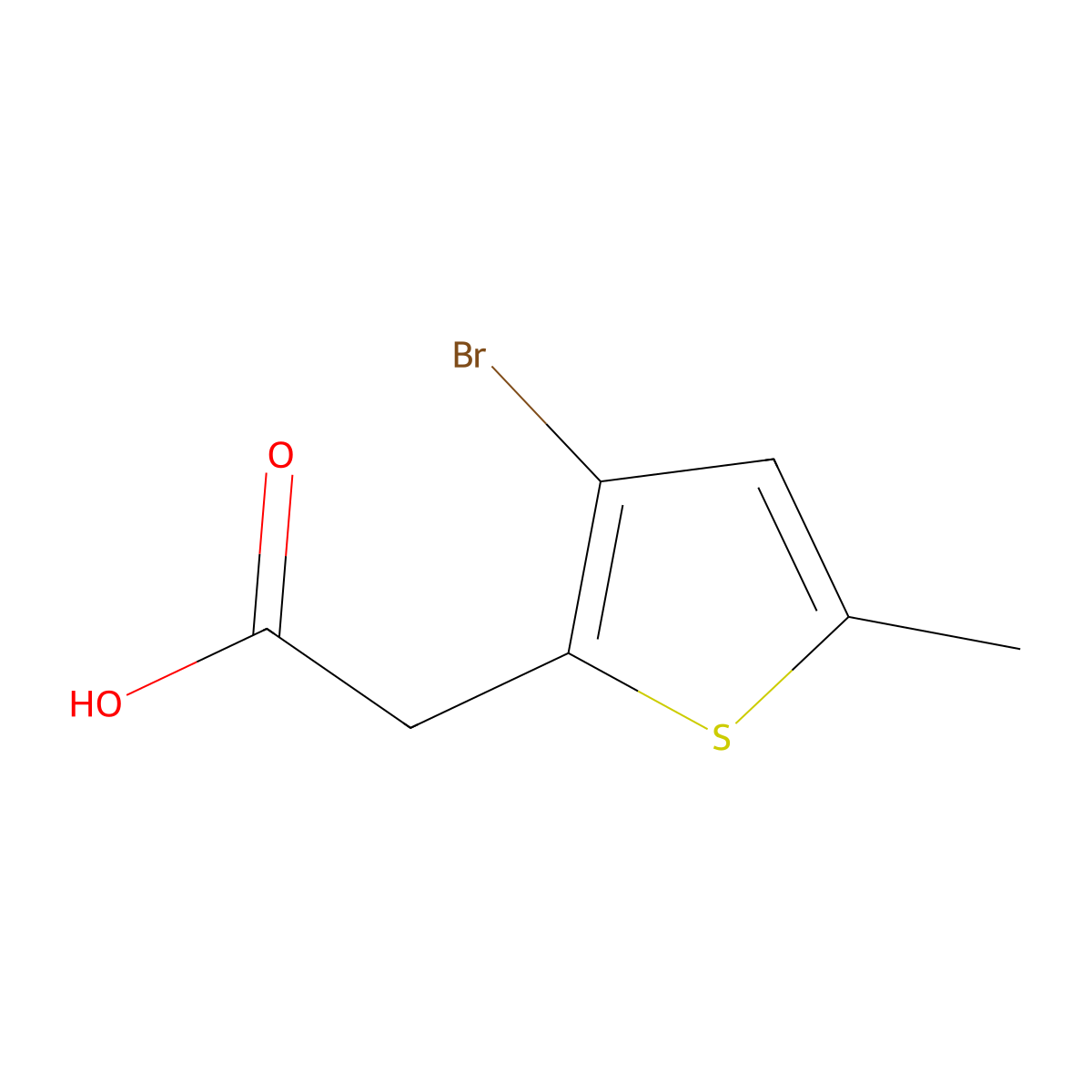 2-(3-Bromo-5-methylthiophen-2-yl)acetic acid molecular structure, CAS 1484993-84-1
