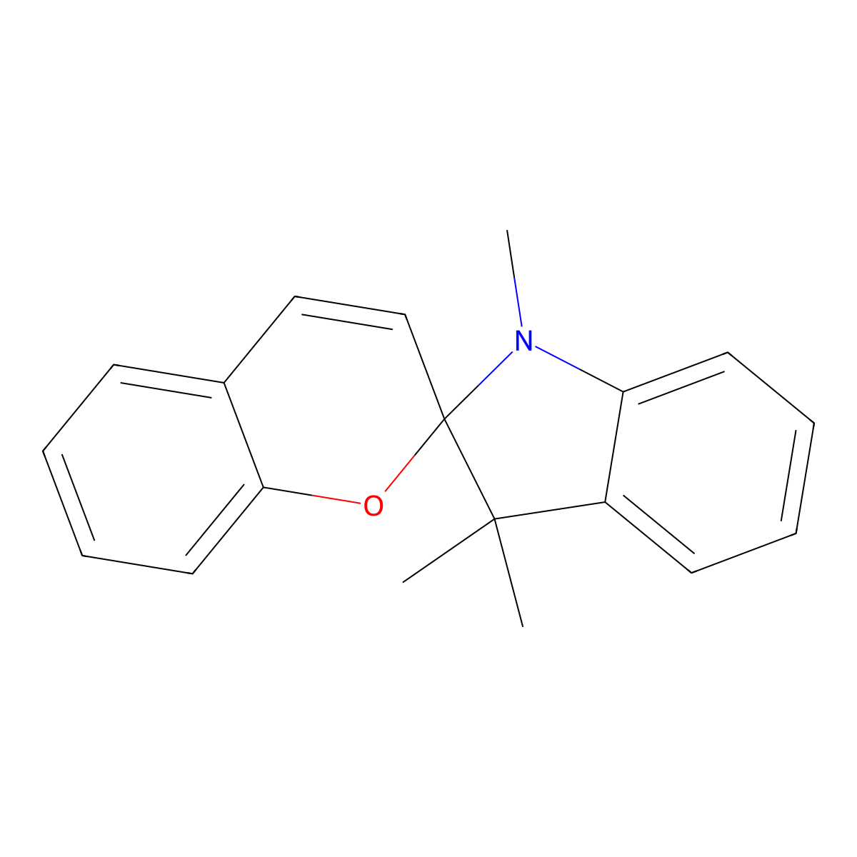 1,3,3-Trimethylindolinobenzospiropyran molecular structure, CAS 1485-92-3