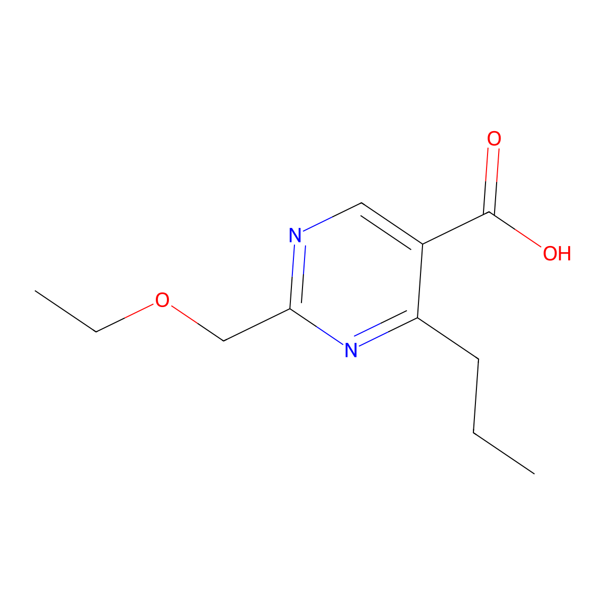2-(Ethoxymethyl)-4-propylpyrimidine-5-carboxylic acid molecular structure, CAS 1485002-19-4
