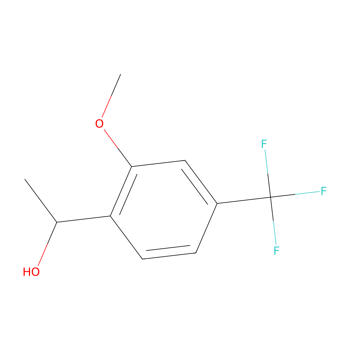 1-(2-Methoxy-4-(trifluoromethyl)phenyl)ethanol molecular structure, CAS 1485005-95-5